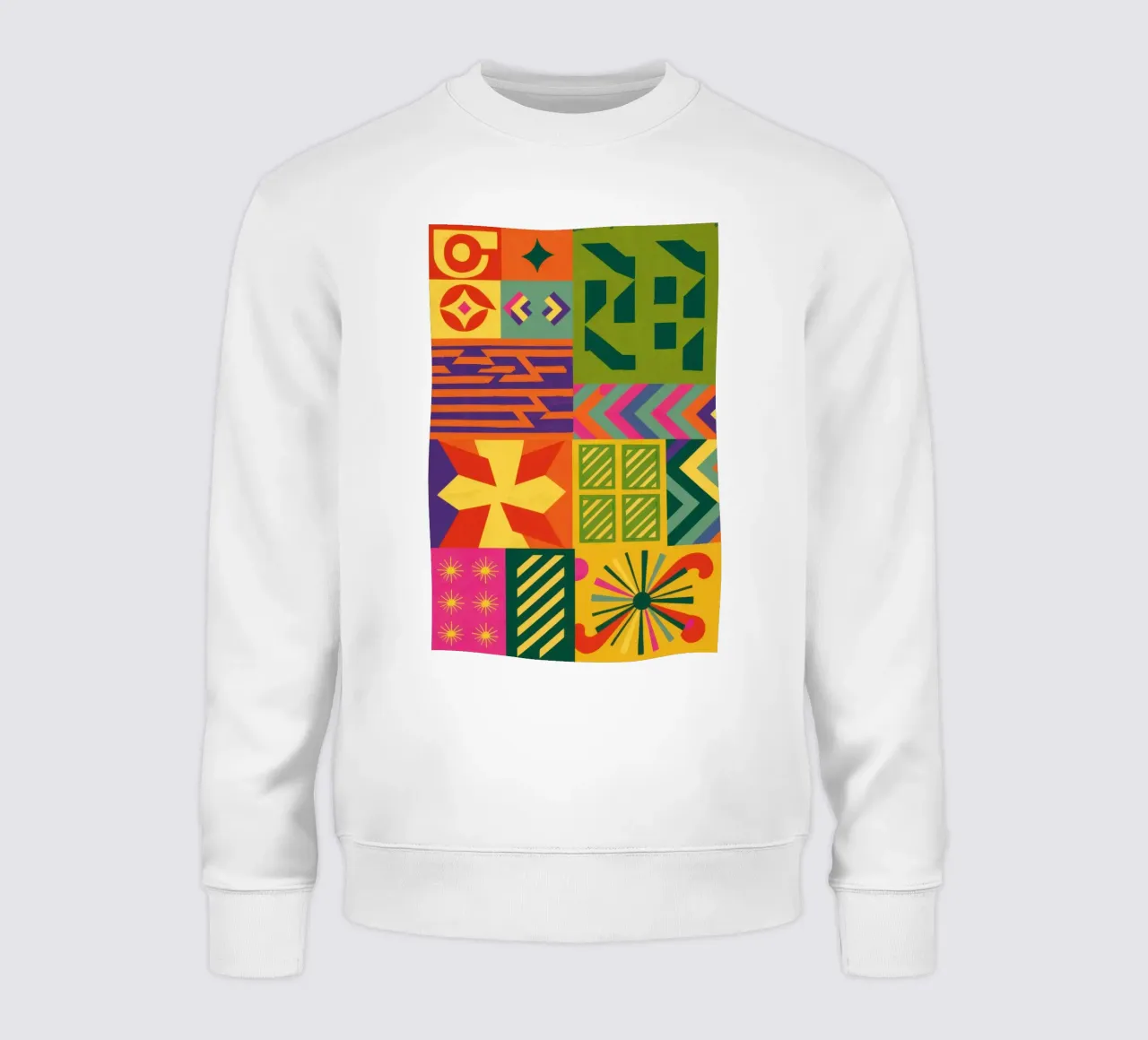 Patchwork geometrico cromatico felpa da Prism Ritual