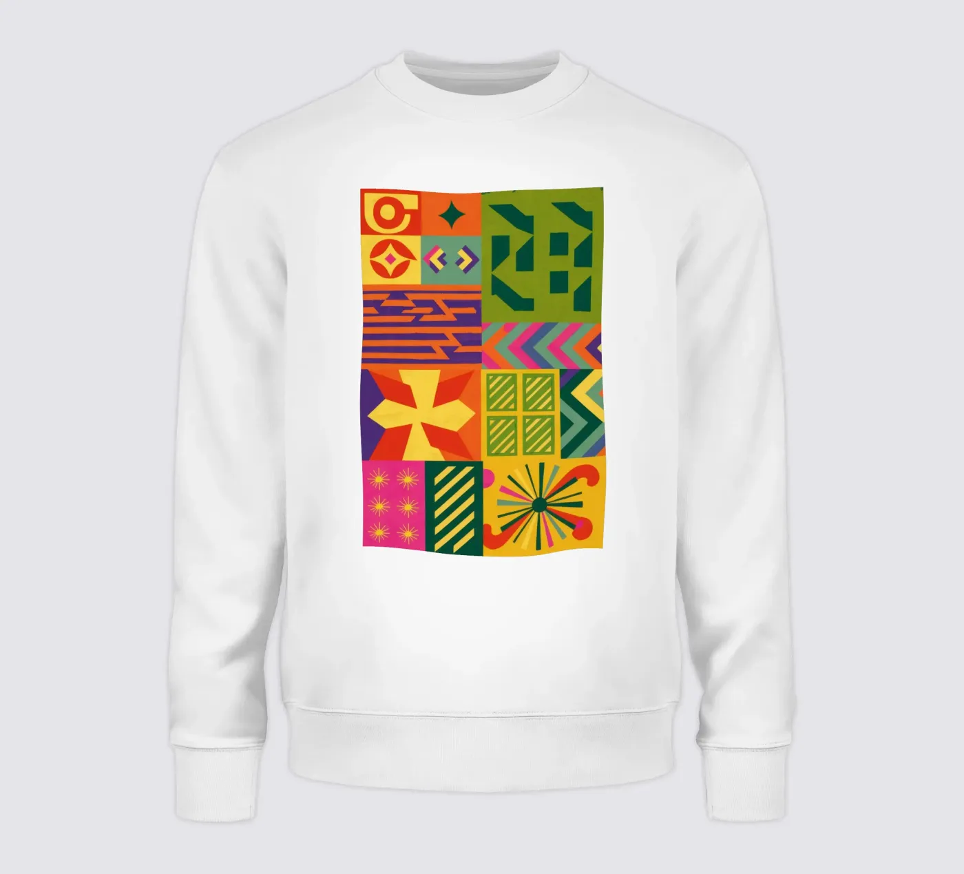 Patchwork geometrico cromatico felpa da Prism Ritual