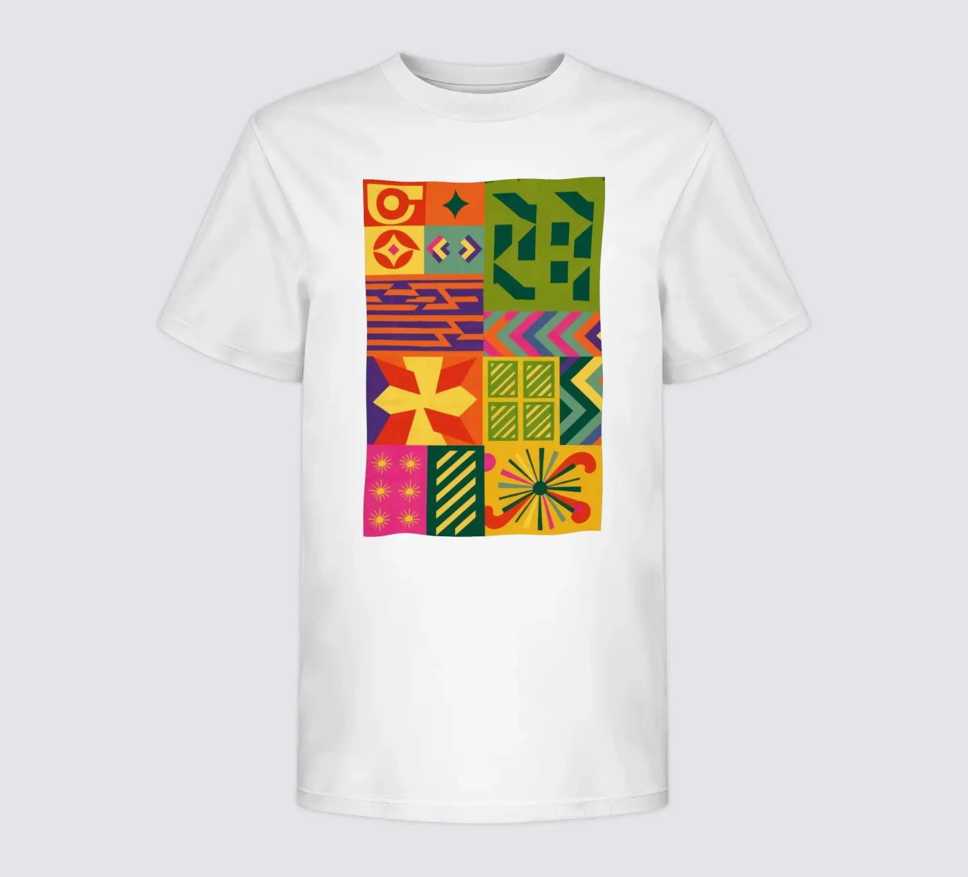 Patchwork geometrico cromatico t-shirt bambini da Prism Ritual