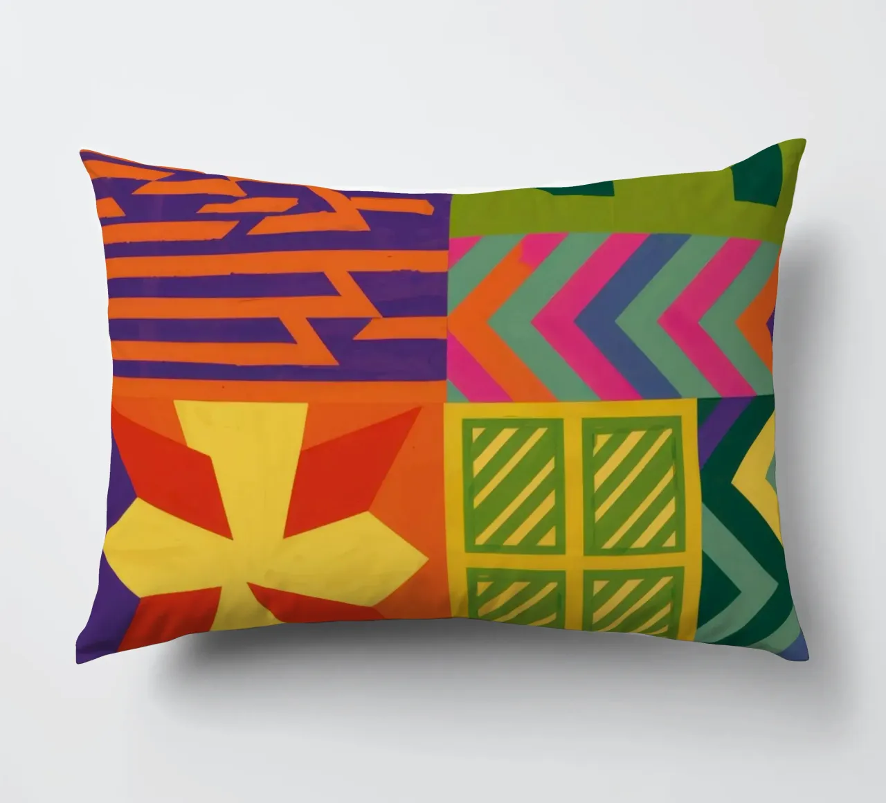 Patchwork geometrico cromatico cuscino da Prism Ritual