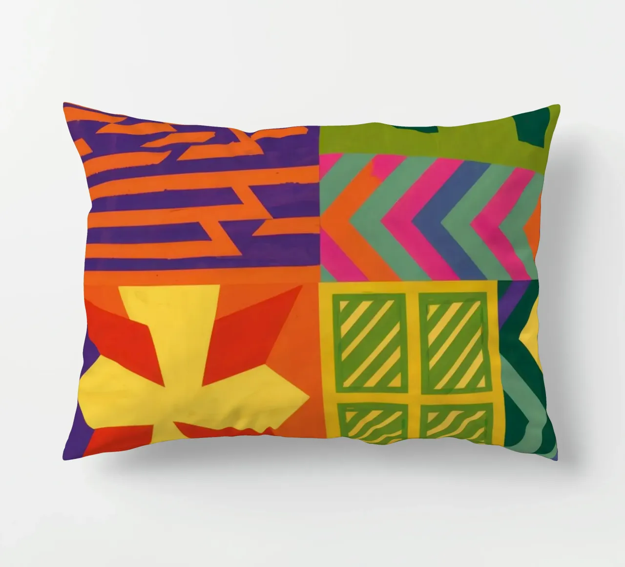 Patchwork geometrico cromatico cuscino da Prism Ritual