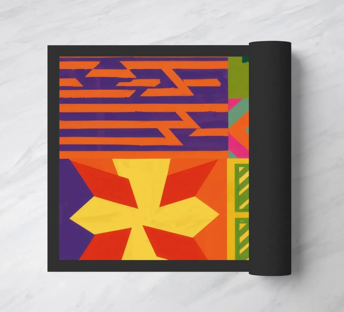 Chromatic Geometric Patchwork doormat by Prism Ritual