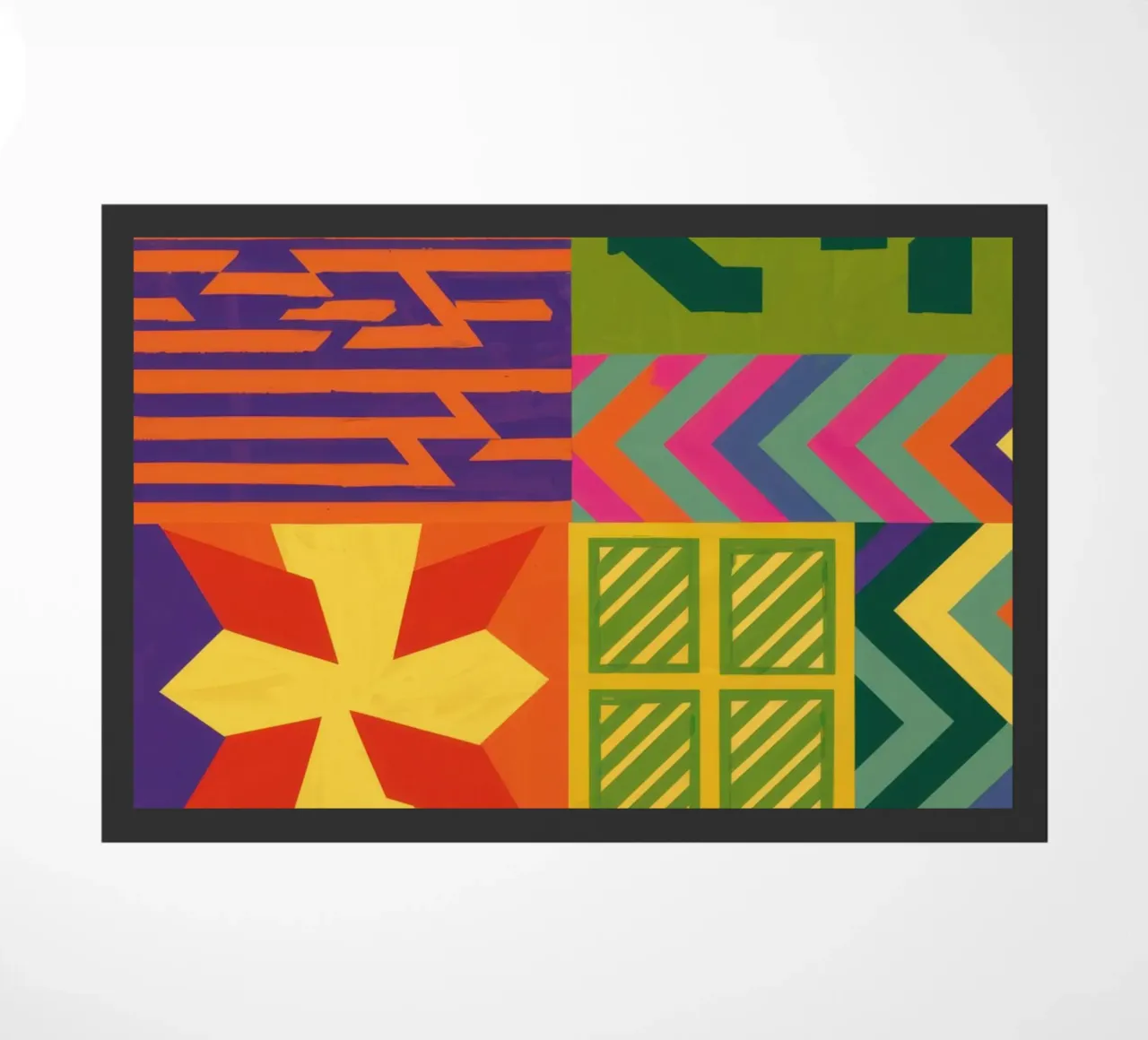Patchwork geometrico cromatico zerbino da Prism Ritual