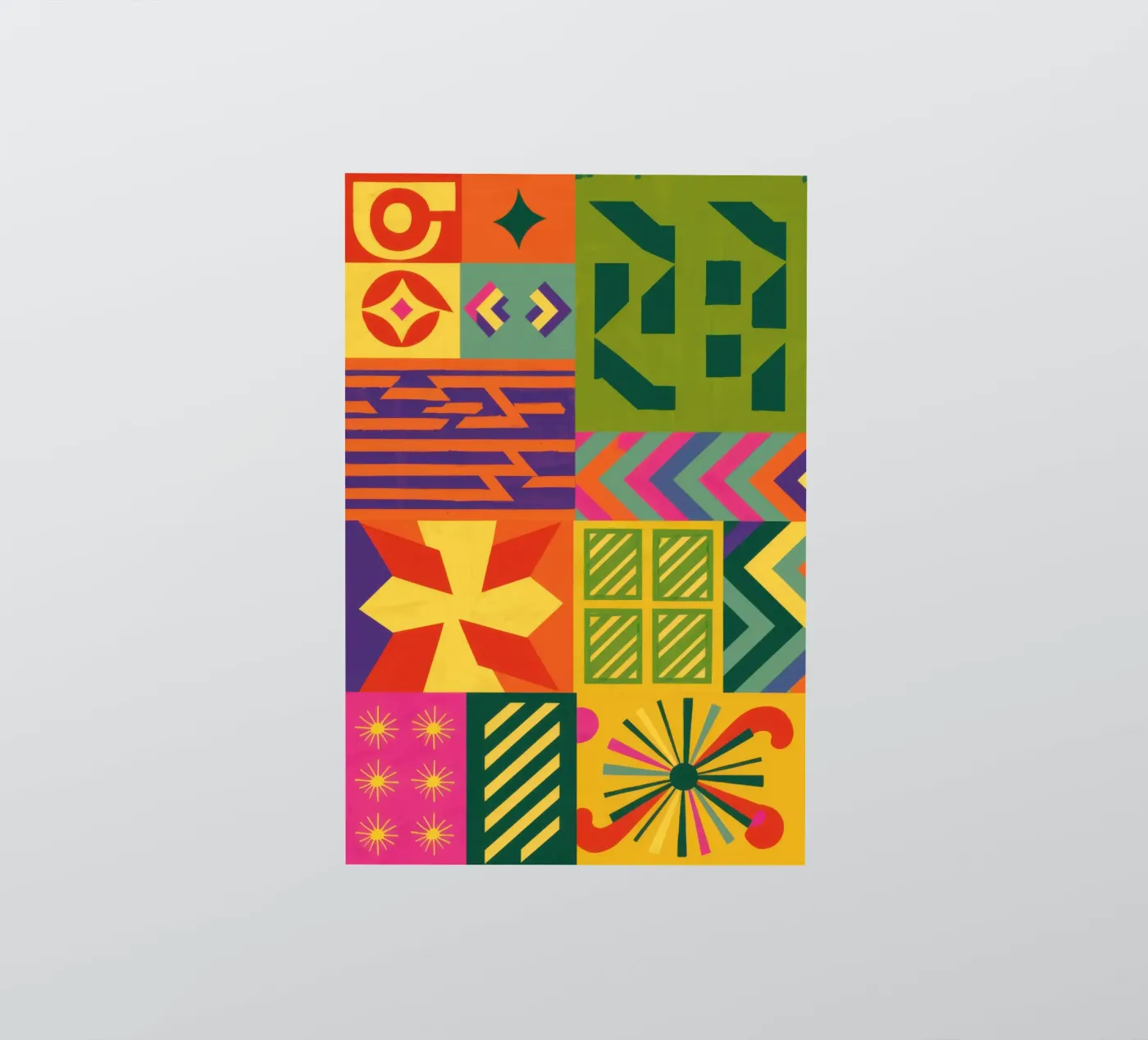 Chromatic Geometric Patchwork sticker by Prism Ritual