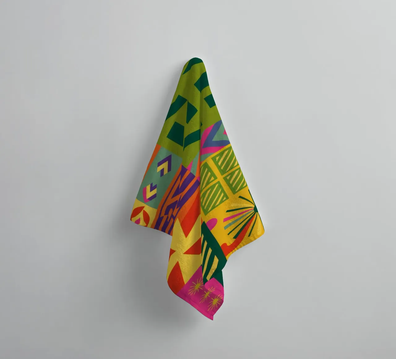 Patchwork geometrico cromatico asciugamano da bagno da Prism Ritual
