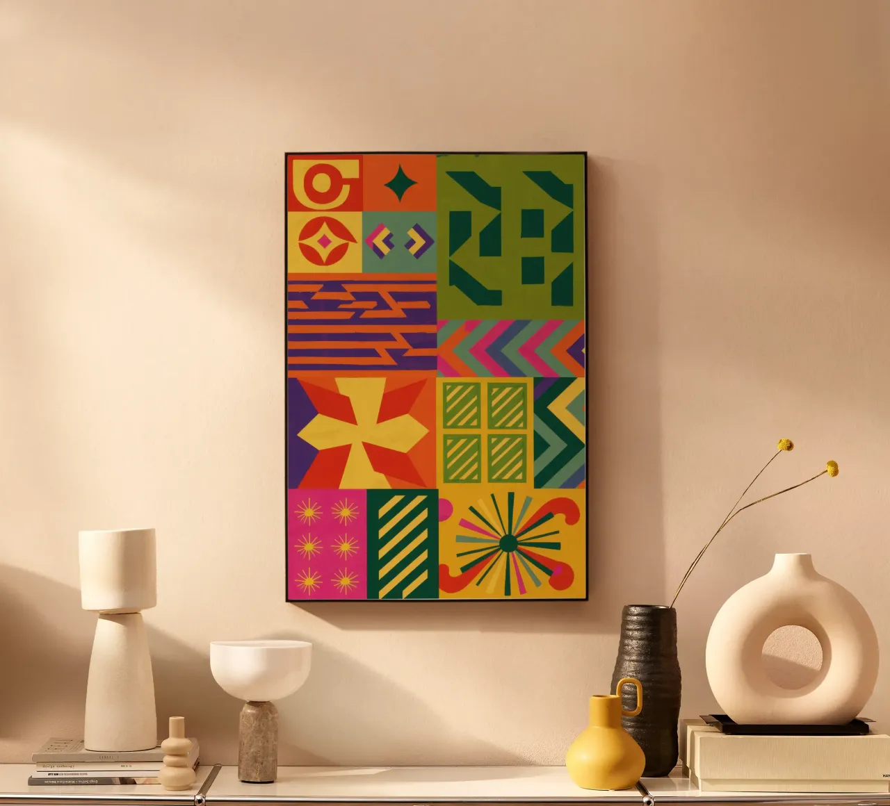 Patchwork geometrico cromatico plexiglass da Prism Ritual