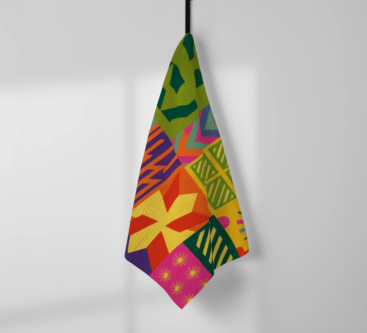 Patchwork geometrico cromatico canovaccio da cucina da Prism Ritual