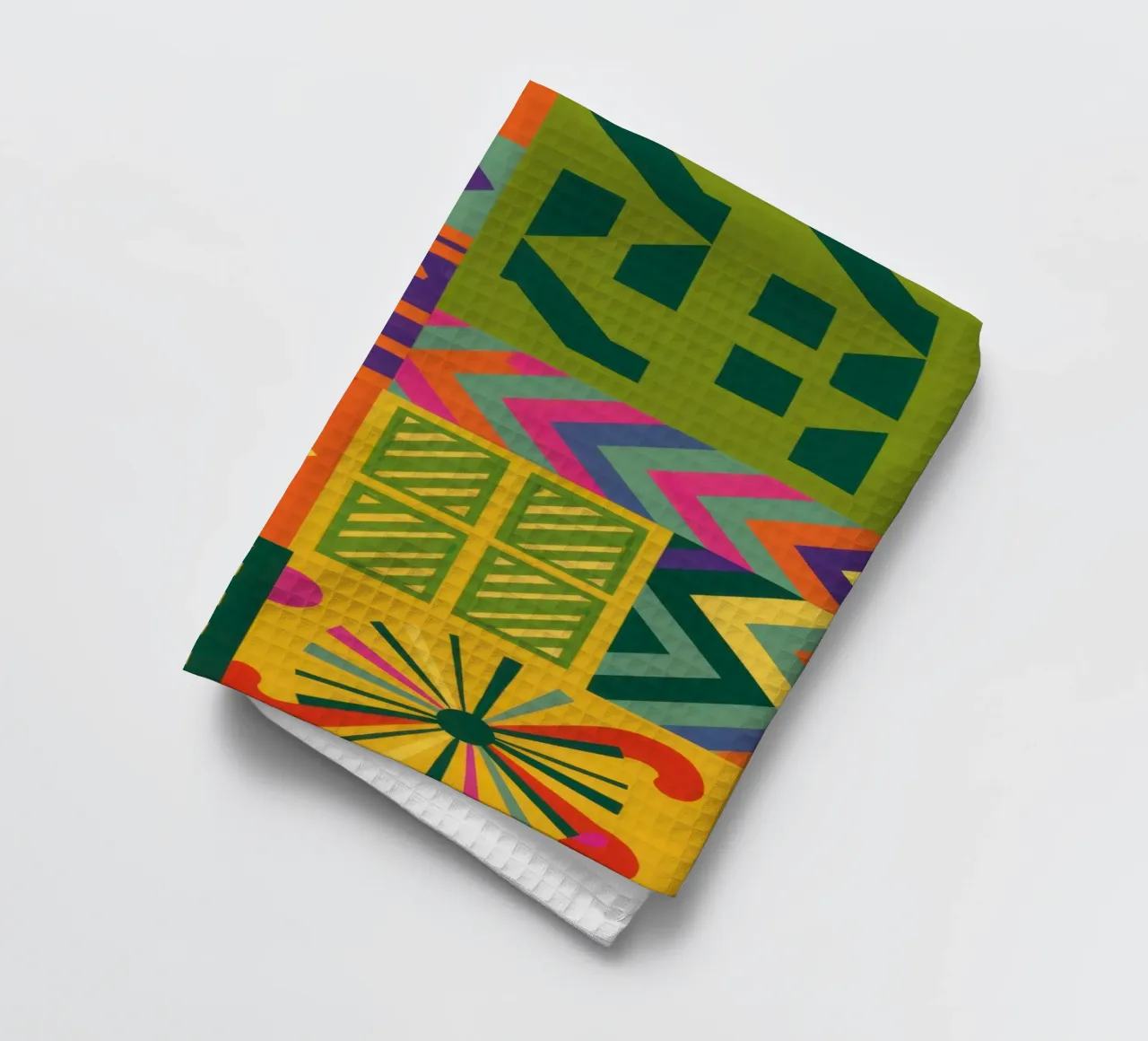 Patchwork geometrico cromatico canovaccio da cucina da Prism Ritual