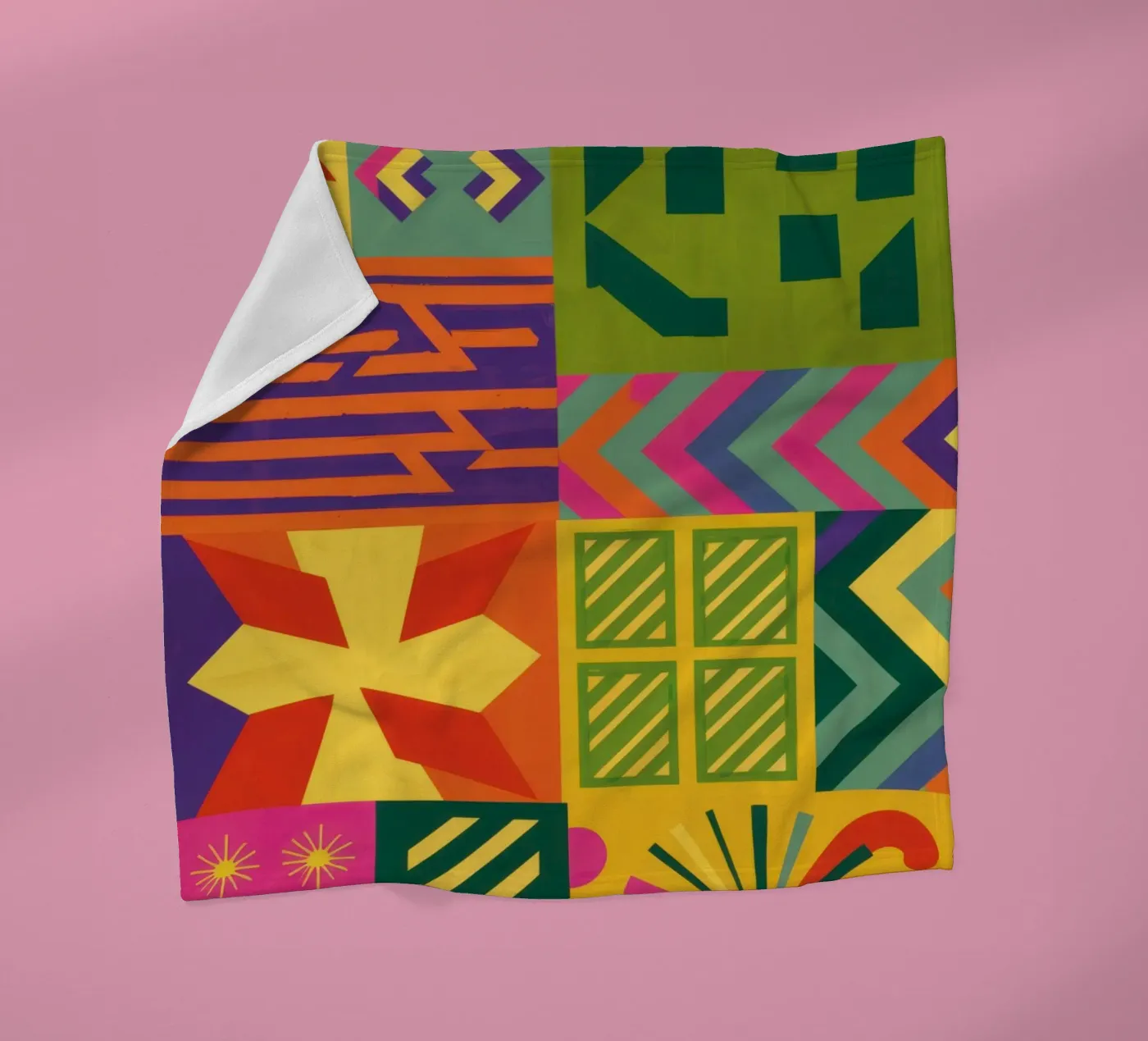 Chromatic Geometric Patchwork fleecedeken van Prism Ritual