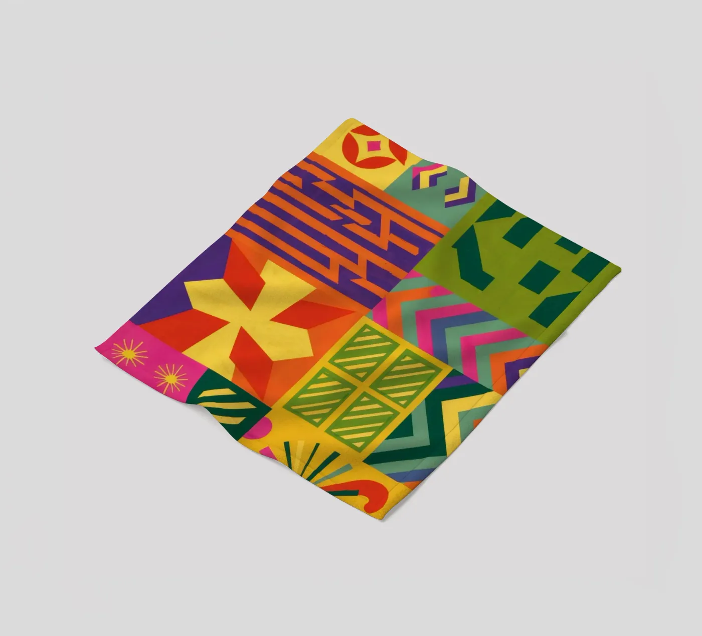 Chromatic Geometric Patchwork fleecedeken van Prism Ritual