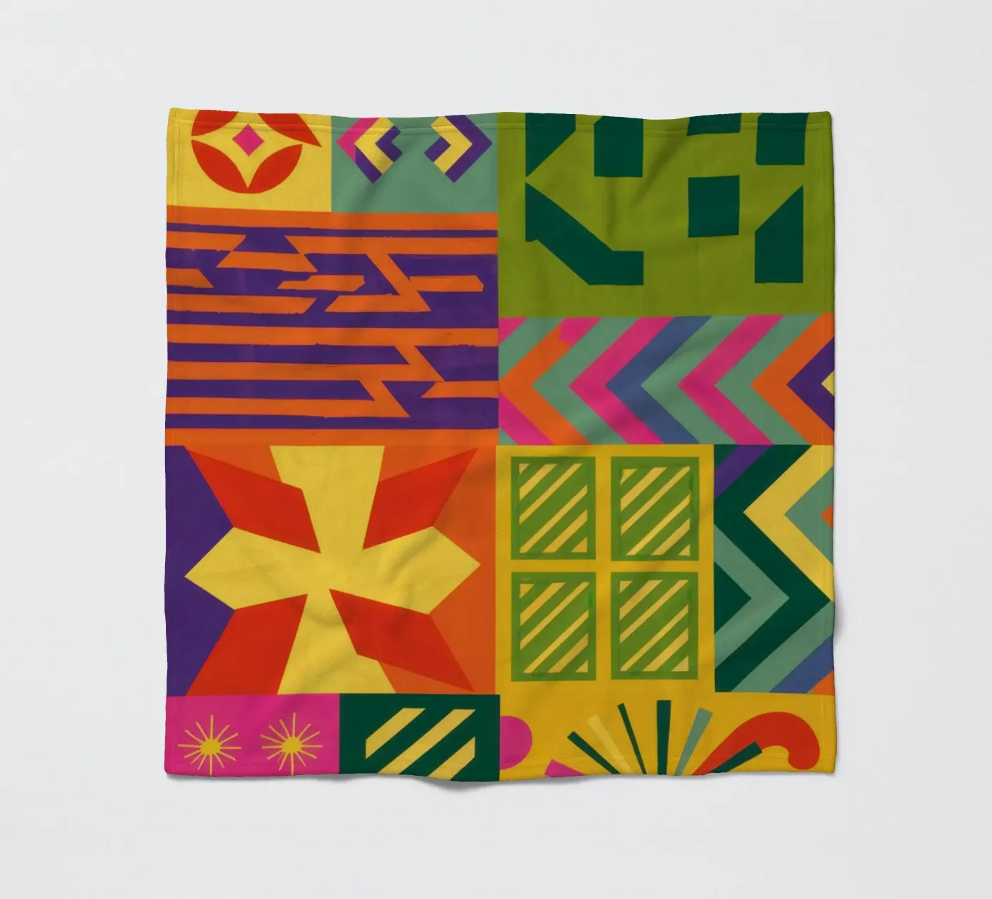 Chromatic Geometric Patchwork fleecedeken van Prism Ritual