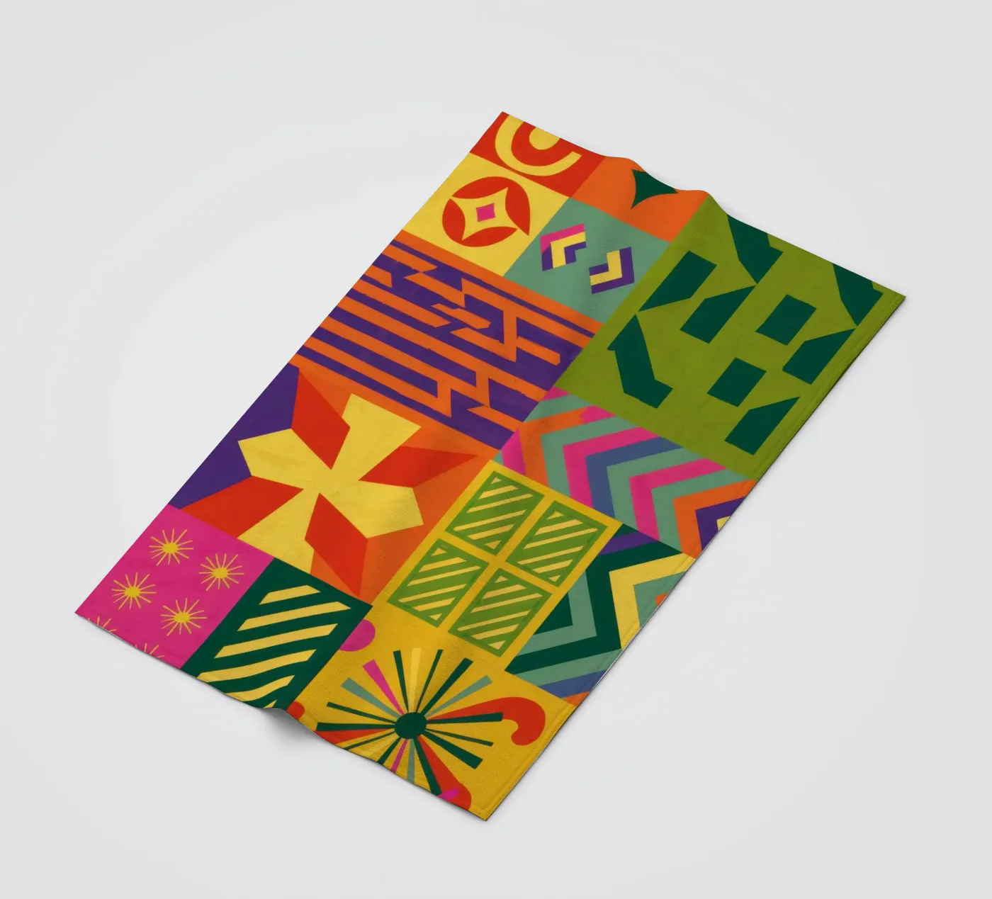 Chromatic Geometric Patchwork fleecedeken van Prism Ritual