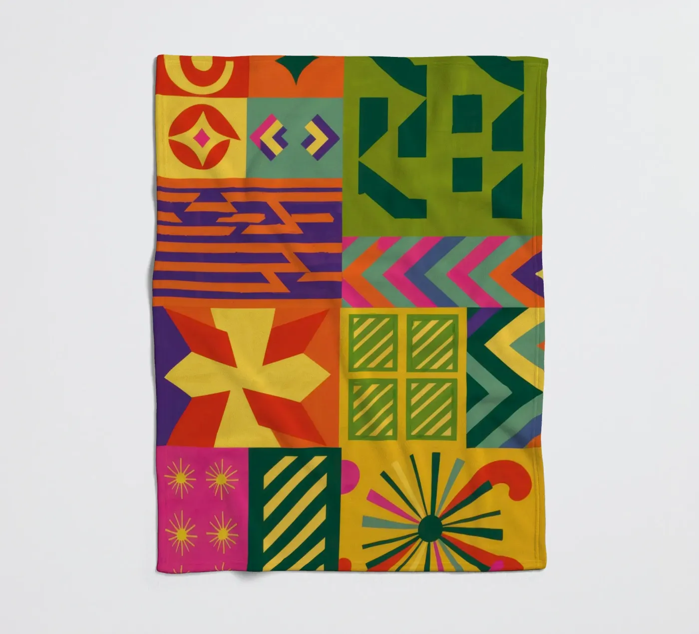 Chromatic Geometric Patchwork fleecedeken van Prism Ritual