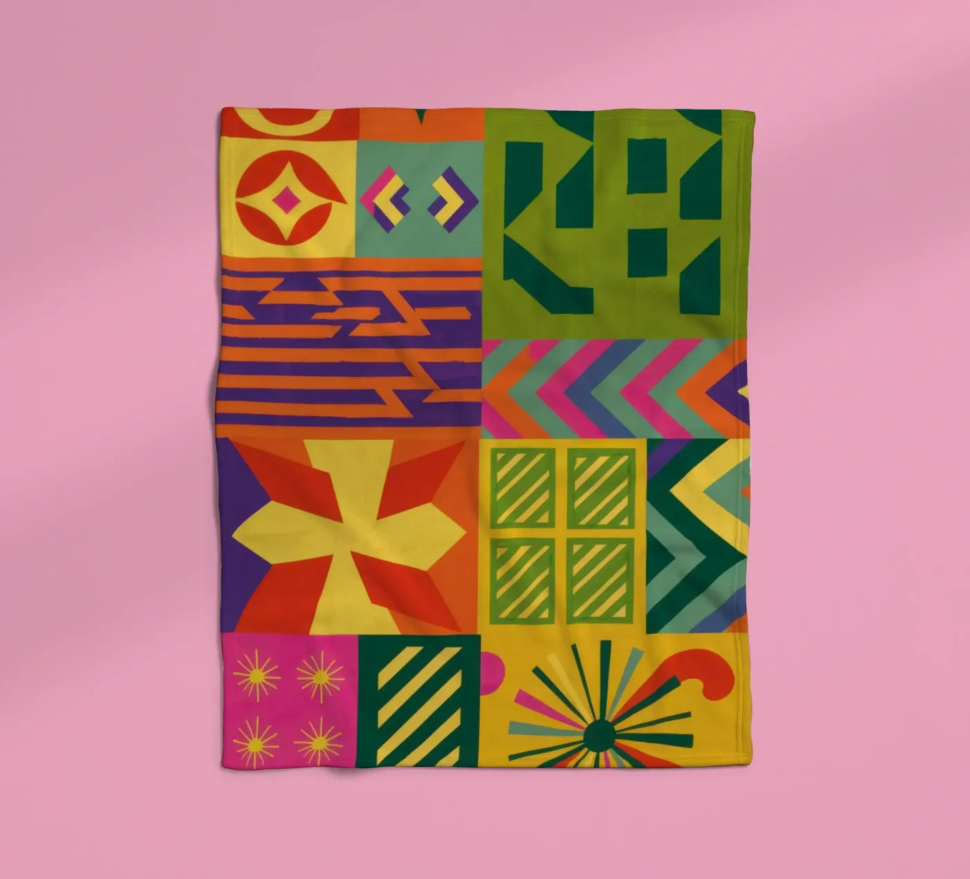 Chromatic Geometric Patchwork fleecedeken van Prism Ritual