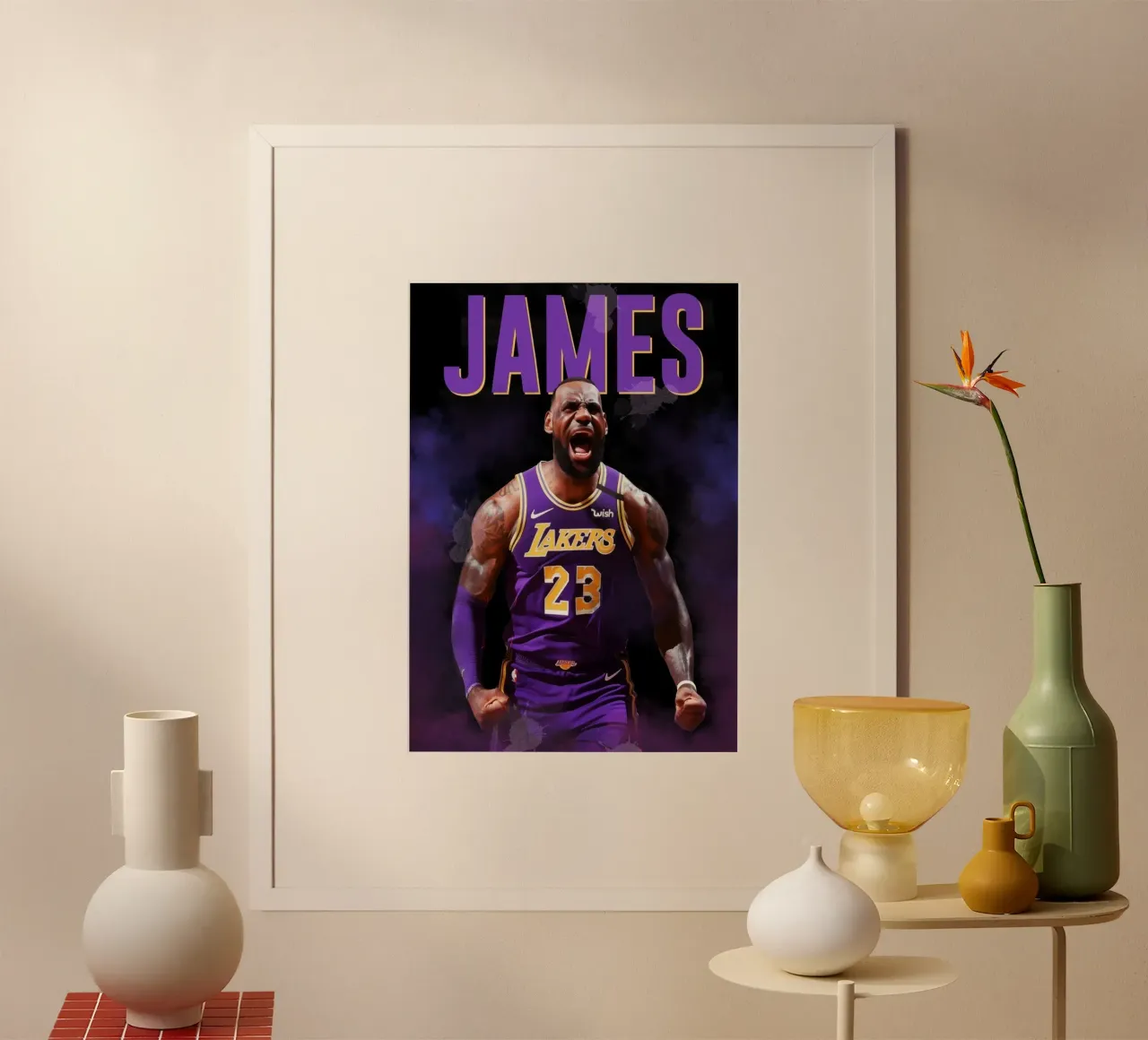 Lebron James poster con telaio in alluminio da Lembayung art