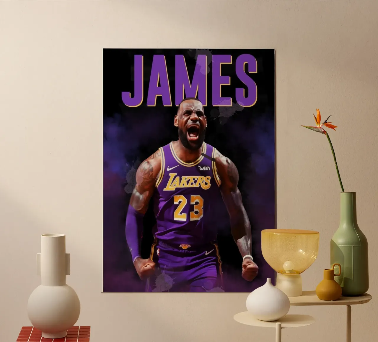 Lebron James poster con telaio in alluminio da Lembayung art