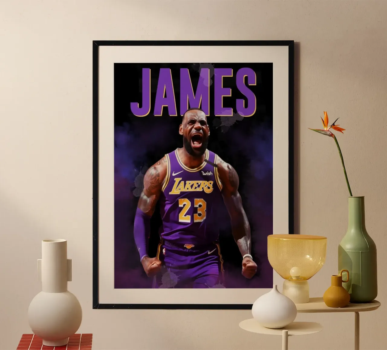 Lebron James poster con telaio in alluminio da Lembayung art