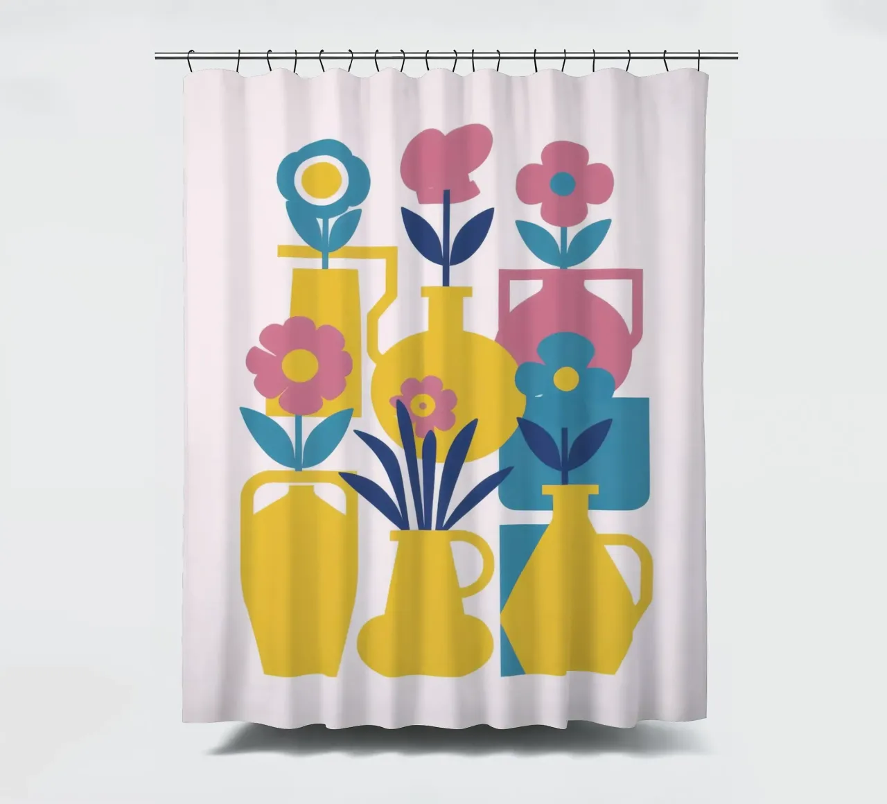 Fiori simmetrici e gioiosi tenda da doccia da Mythy Brush