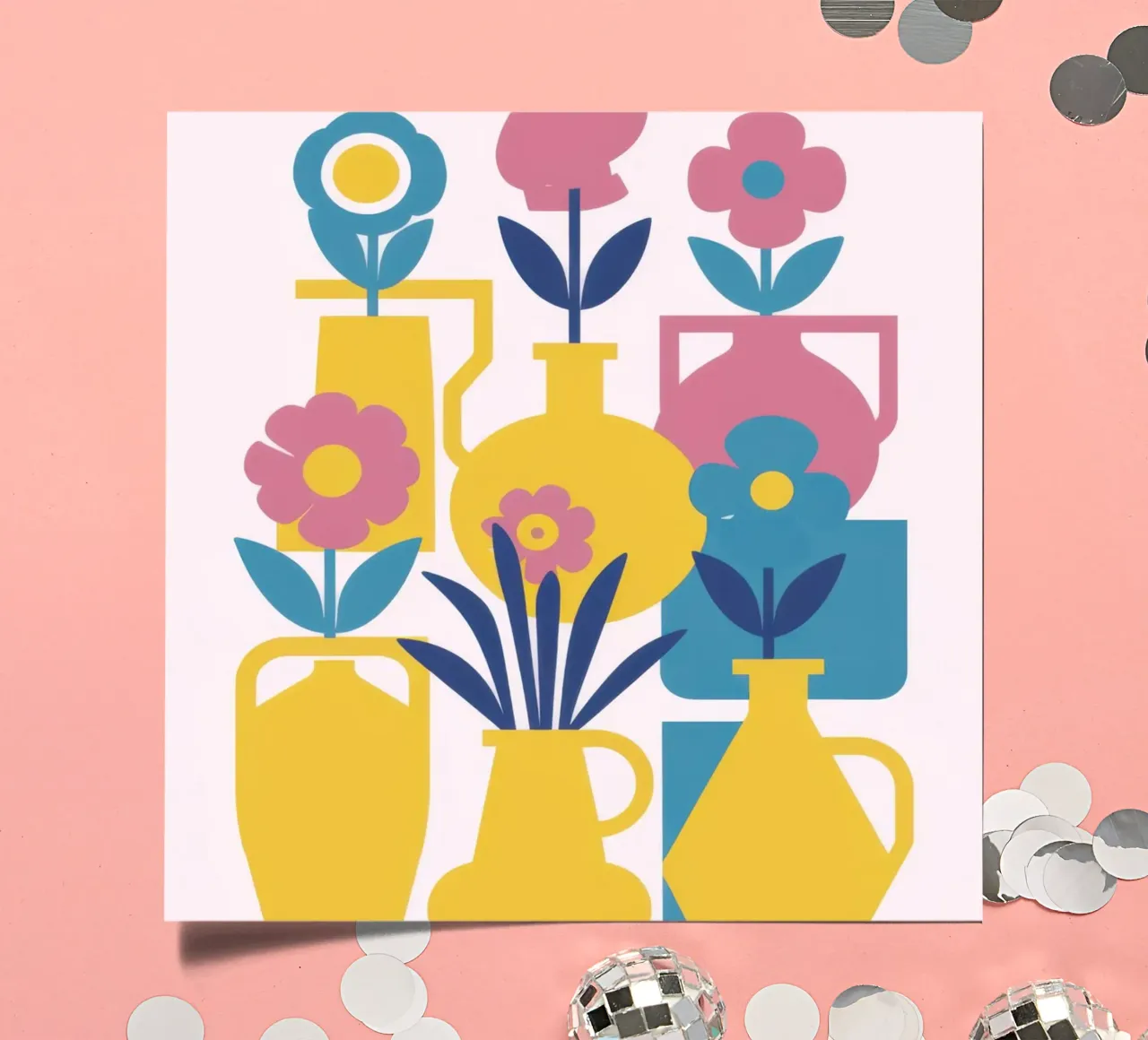 Symmetric Joyful Blooms sticker sheet by Mythy Brush