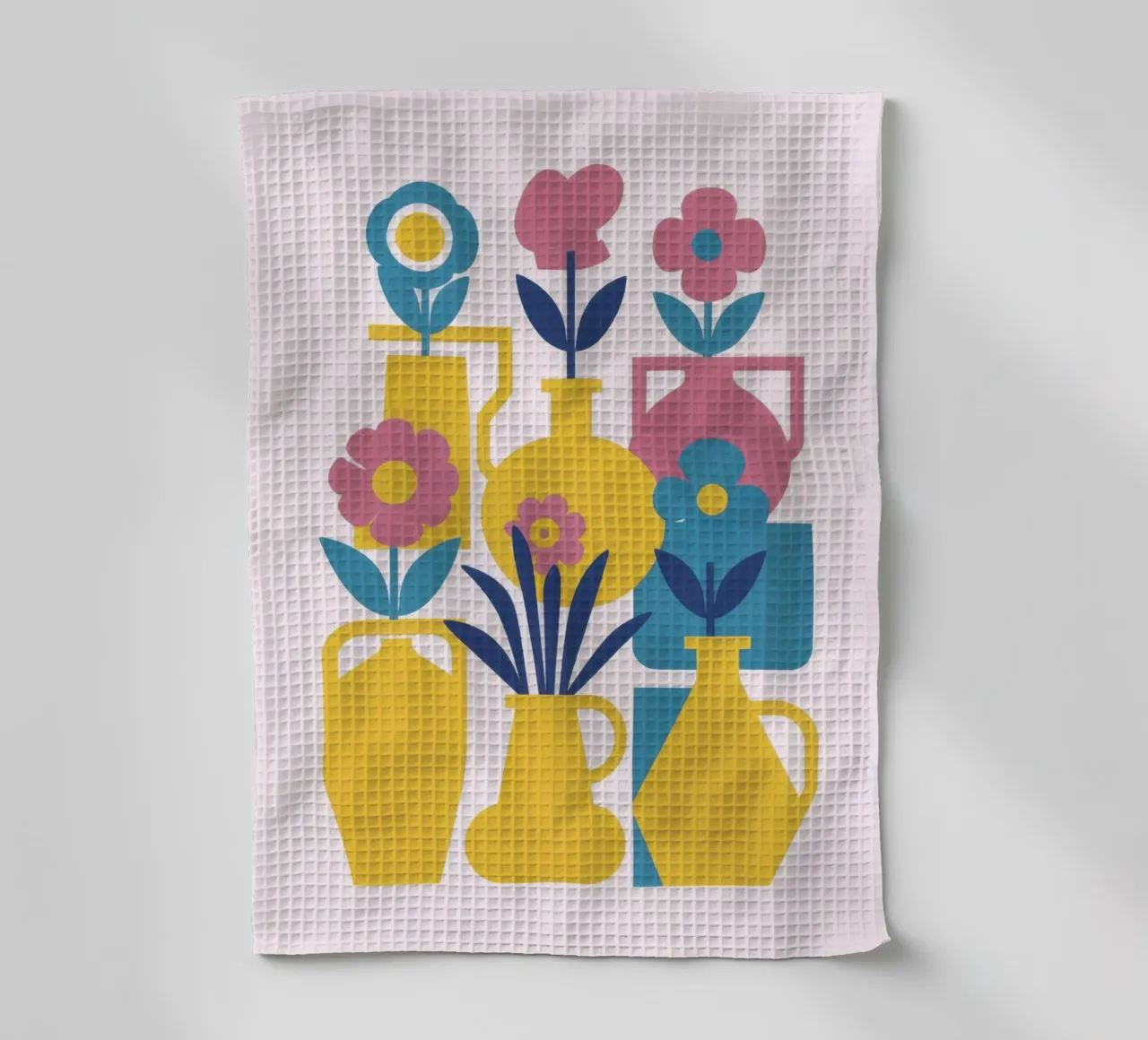 Fiori simmetrici e gioiosi canovaccio da cucina da Mythy Brush