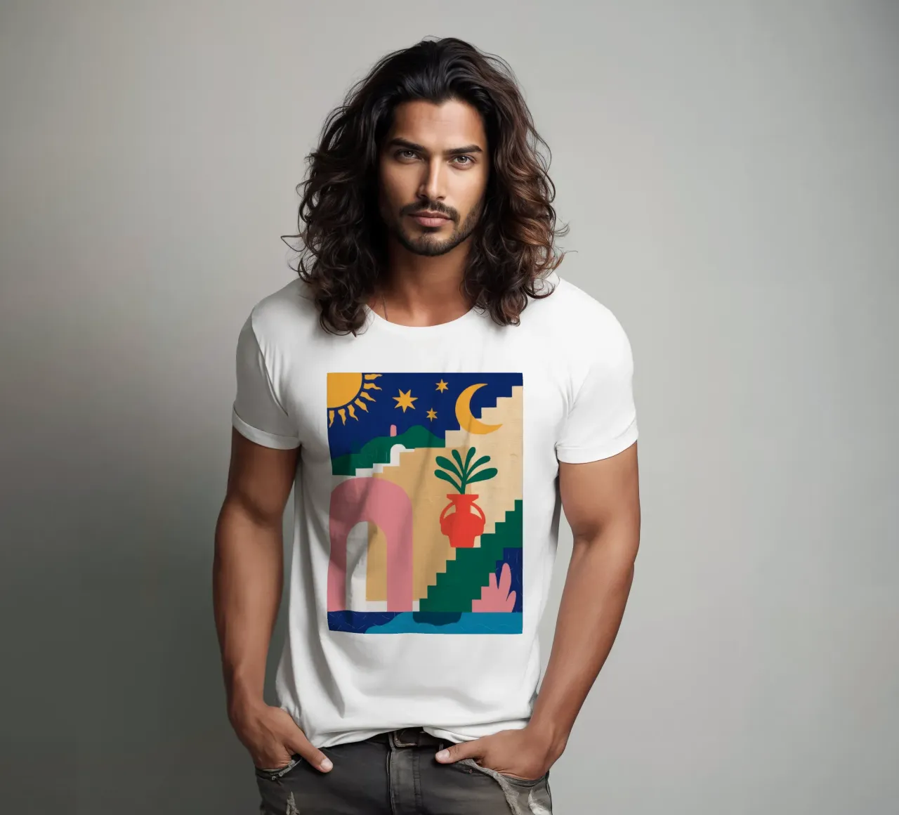 Scala celeste Boho t-shirt da Dream Gesso