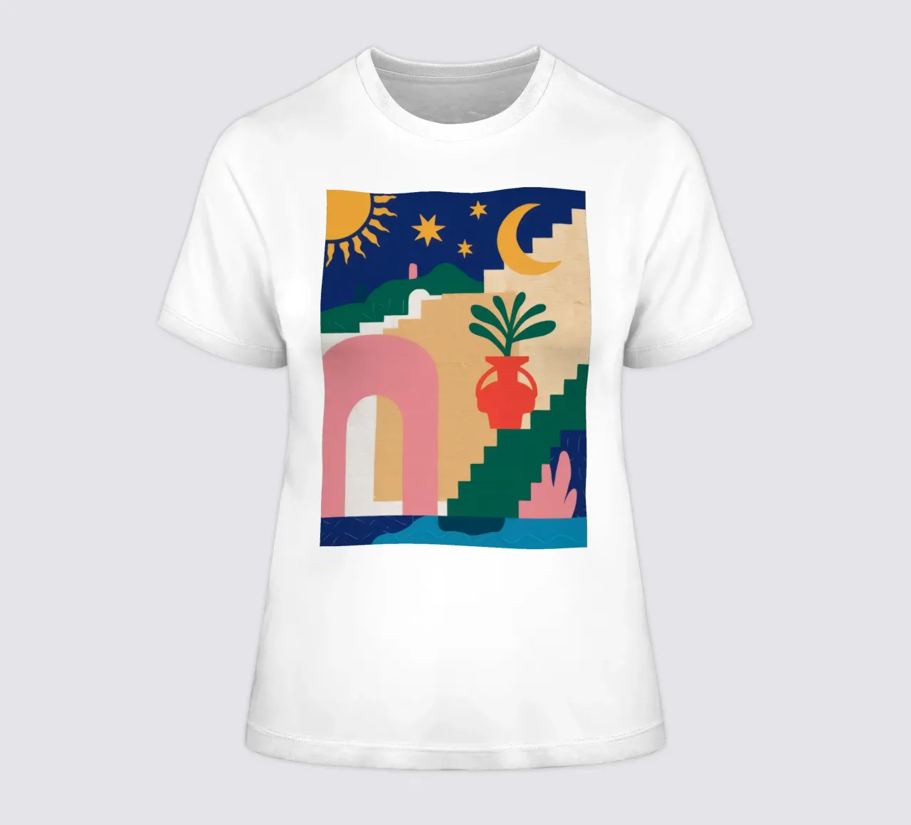 Scala celeste Boho t-shirt da donna da Dream Gesso
