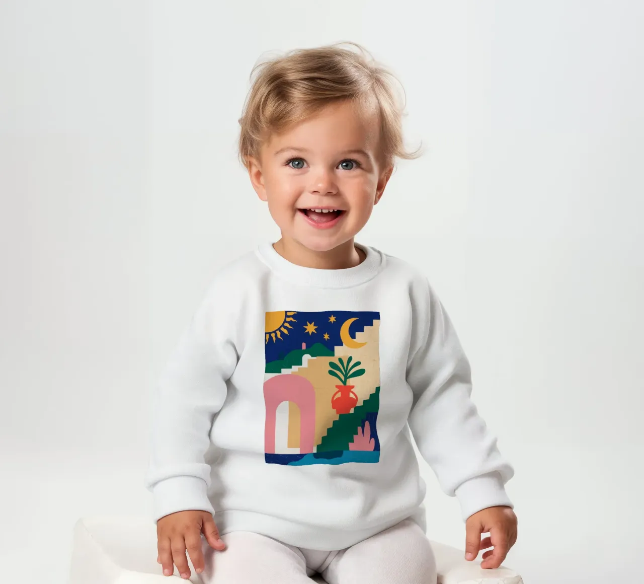 Scala celeste Boho felpa neonato da Dream Gesso