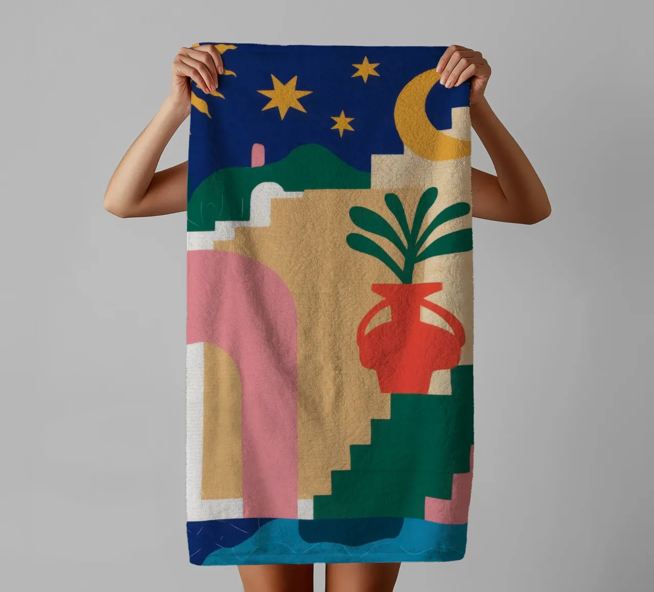 Scala celeste Boho asciugamano da bagno da Dream Gesso