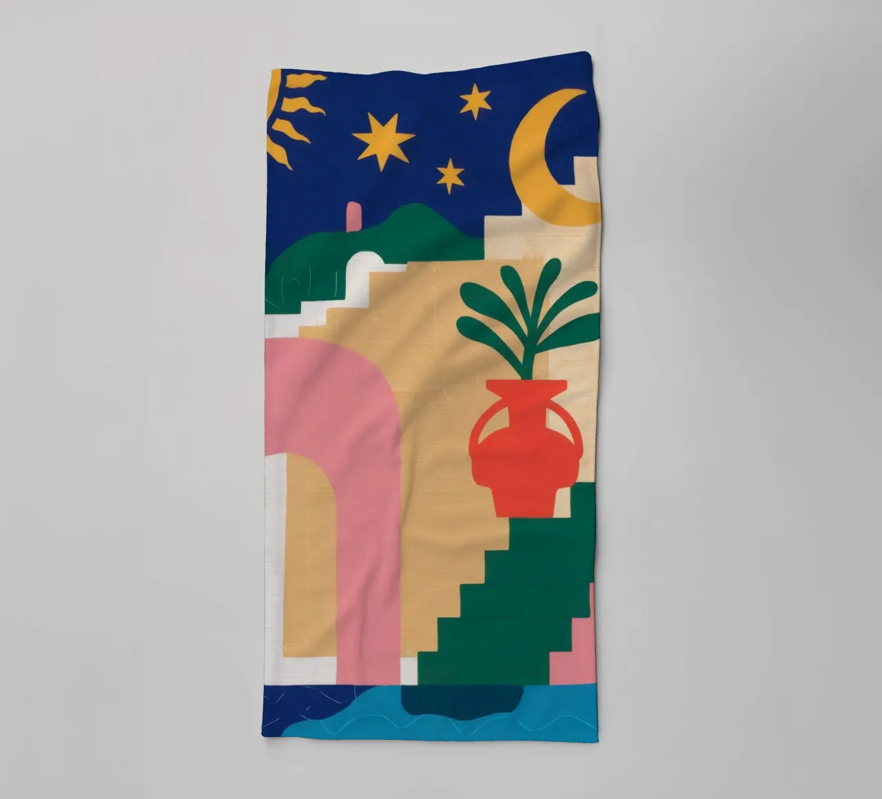 Scala celeste Boho asciugamano da bagno da Dream Gesso