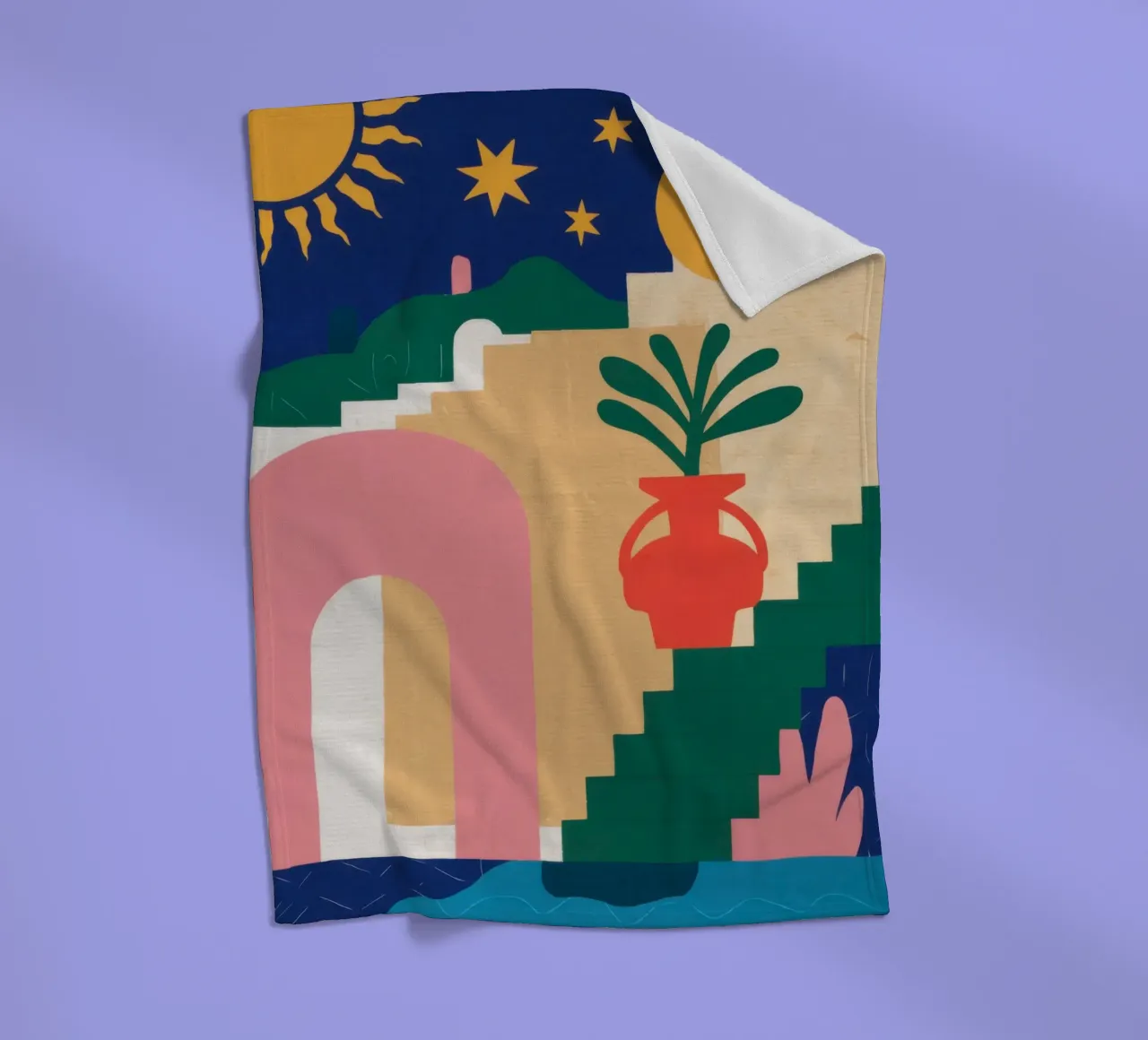 Scala celeste Boho coperta in pile da Dream Gesso