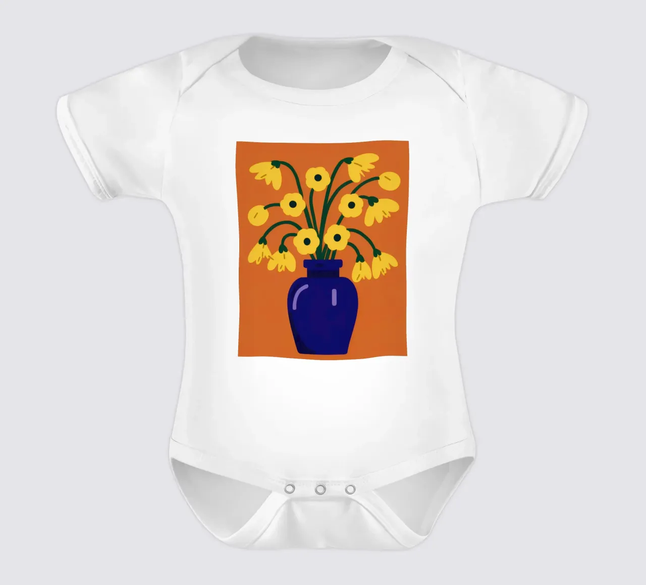 I fiori d'oro del Cobalto body neonato maniche corte da Giant Foxs
