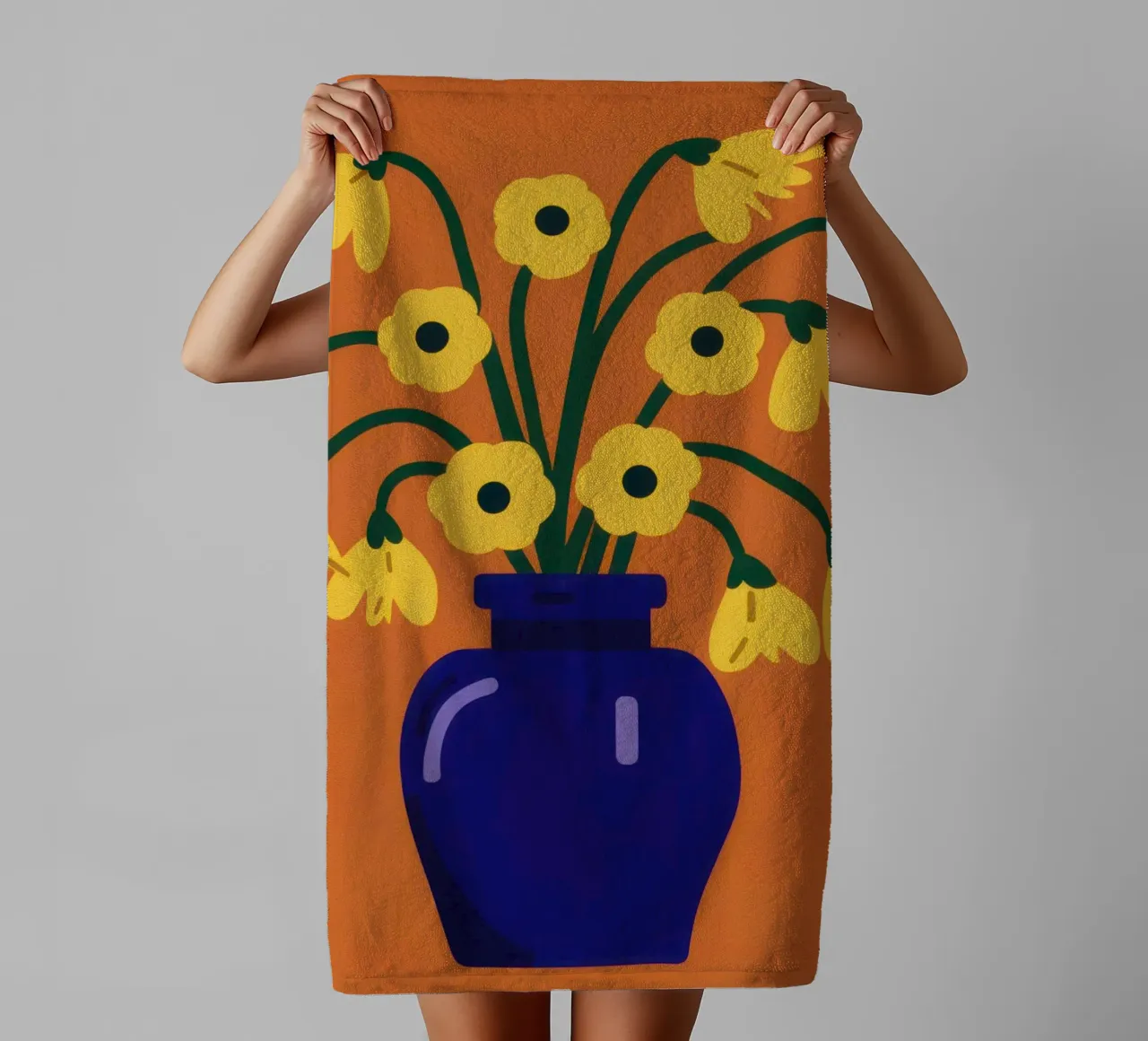 I fiori d'oro del Cobalto asciugamano da bagno da Giant Foxs