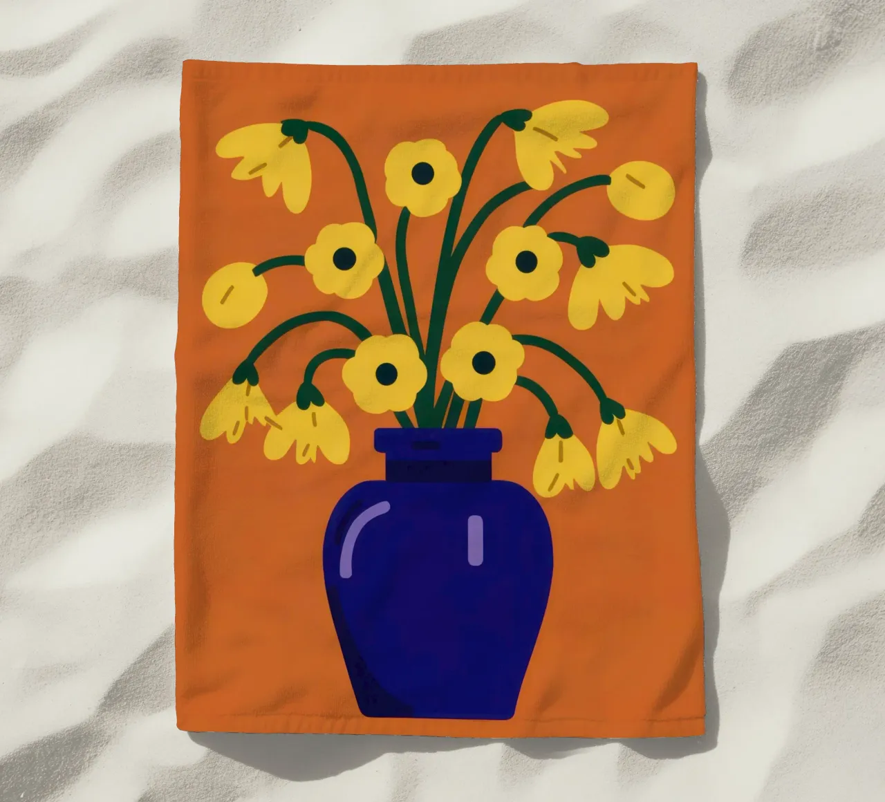 I fiori d'oro del Cobalto telo mare da Giant Foxs
