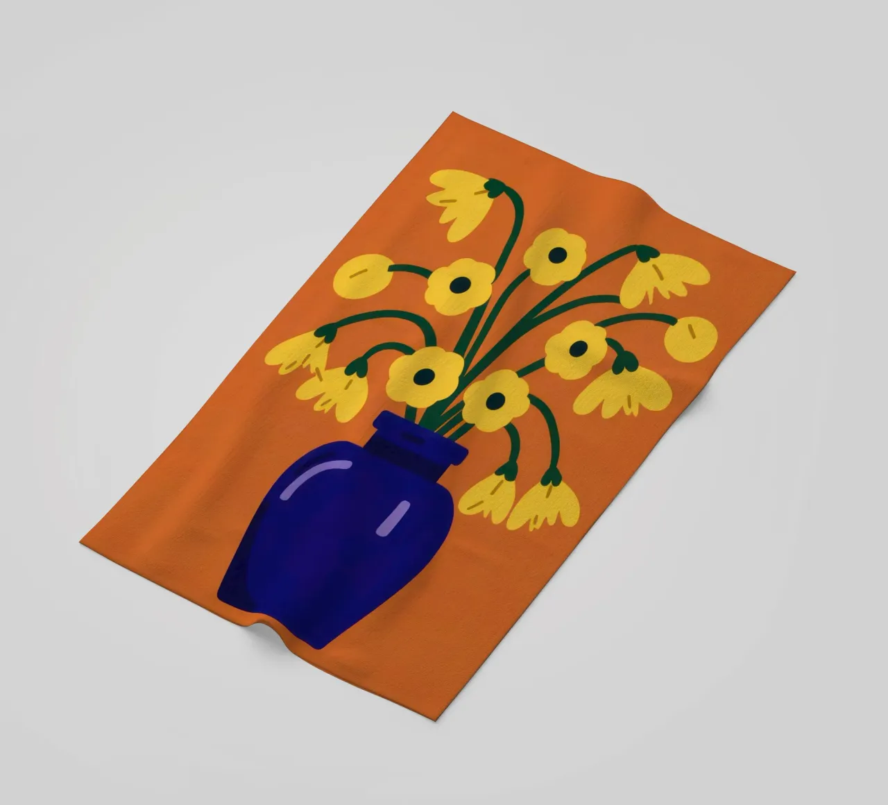 I fiori d'oro del Cobalto telo mare da Giant Foxs