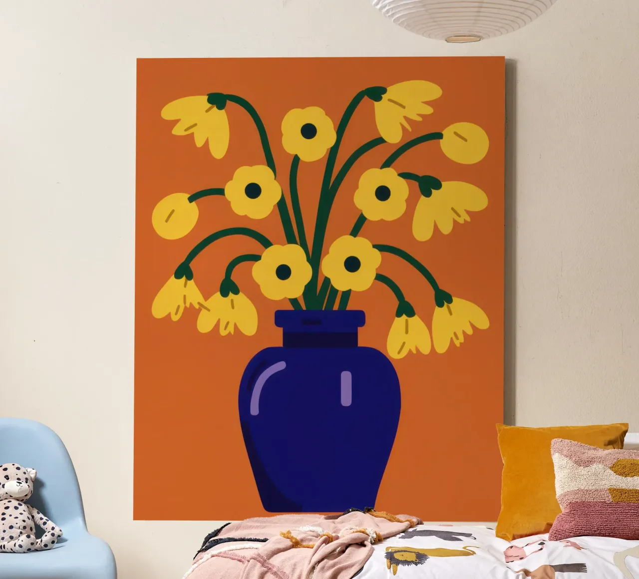 Cobalt's Golden Blooms canvas by Giant Foxs