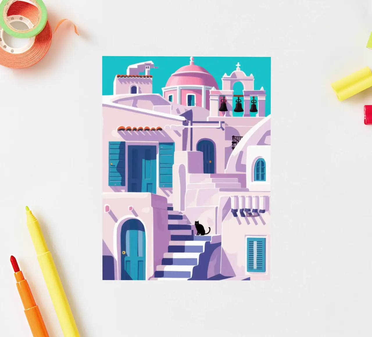 Santorini Silent Watcher adesivo da Mythy Brush