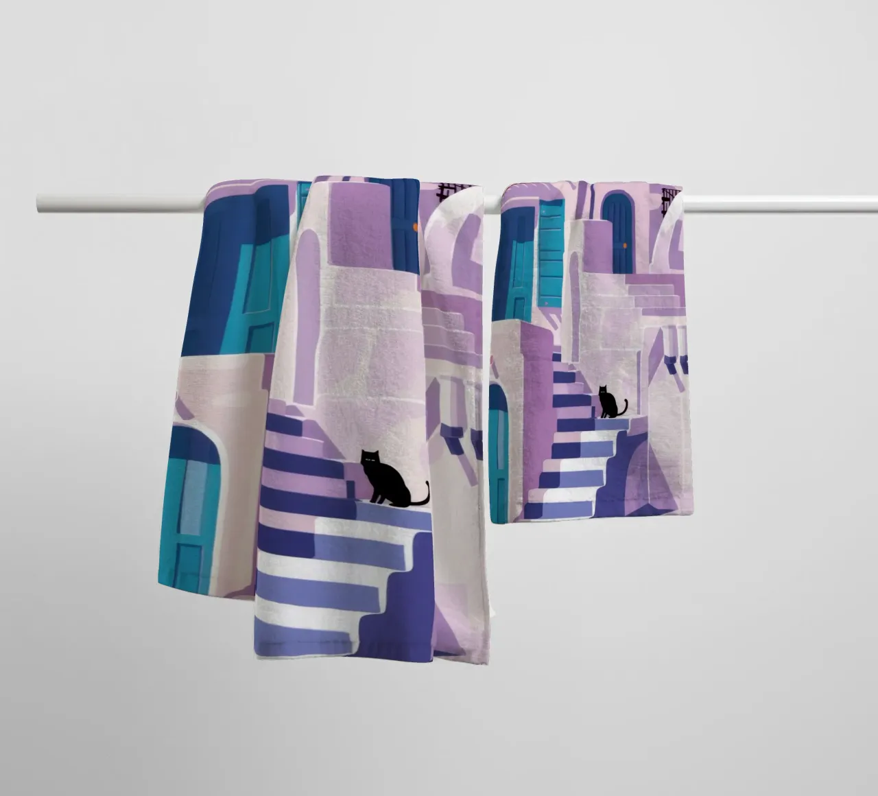 Santorini Silent Watcher asciugamano da bagno da Mythy Brush