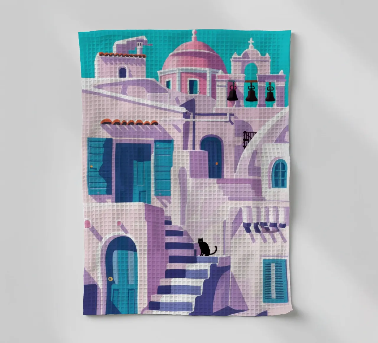 Santorini Silent Watcher canovaccio da cucina da Mythy Brush
