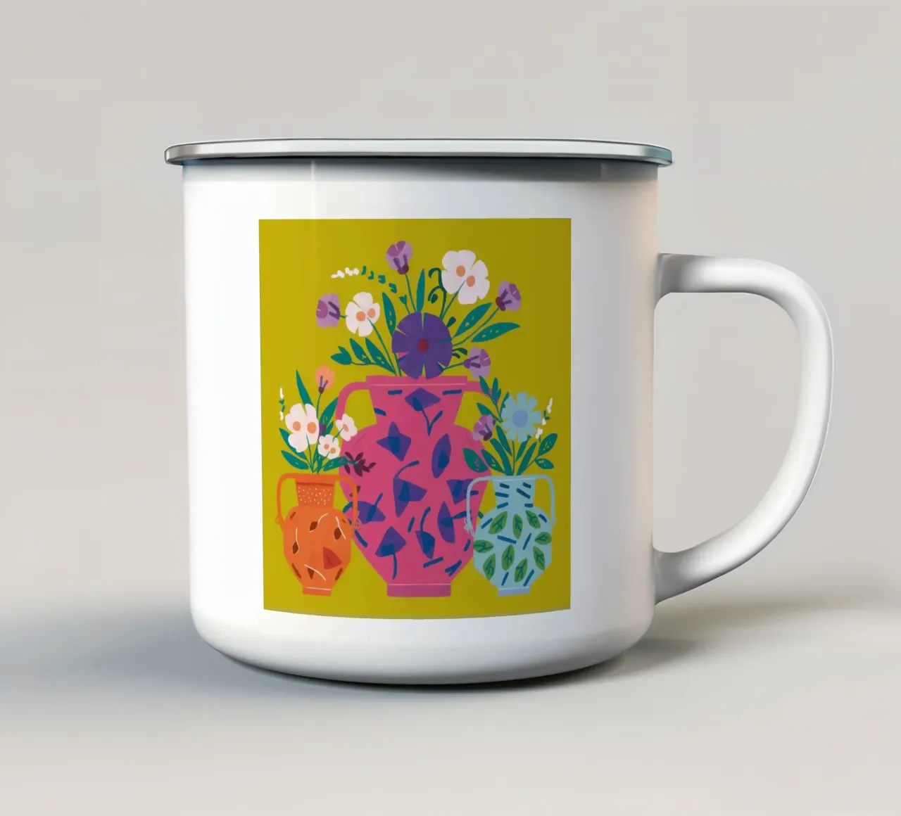 Bouquet di gioia tazza in smalto da Flock Reverie