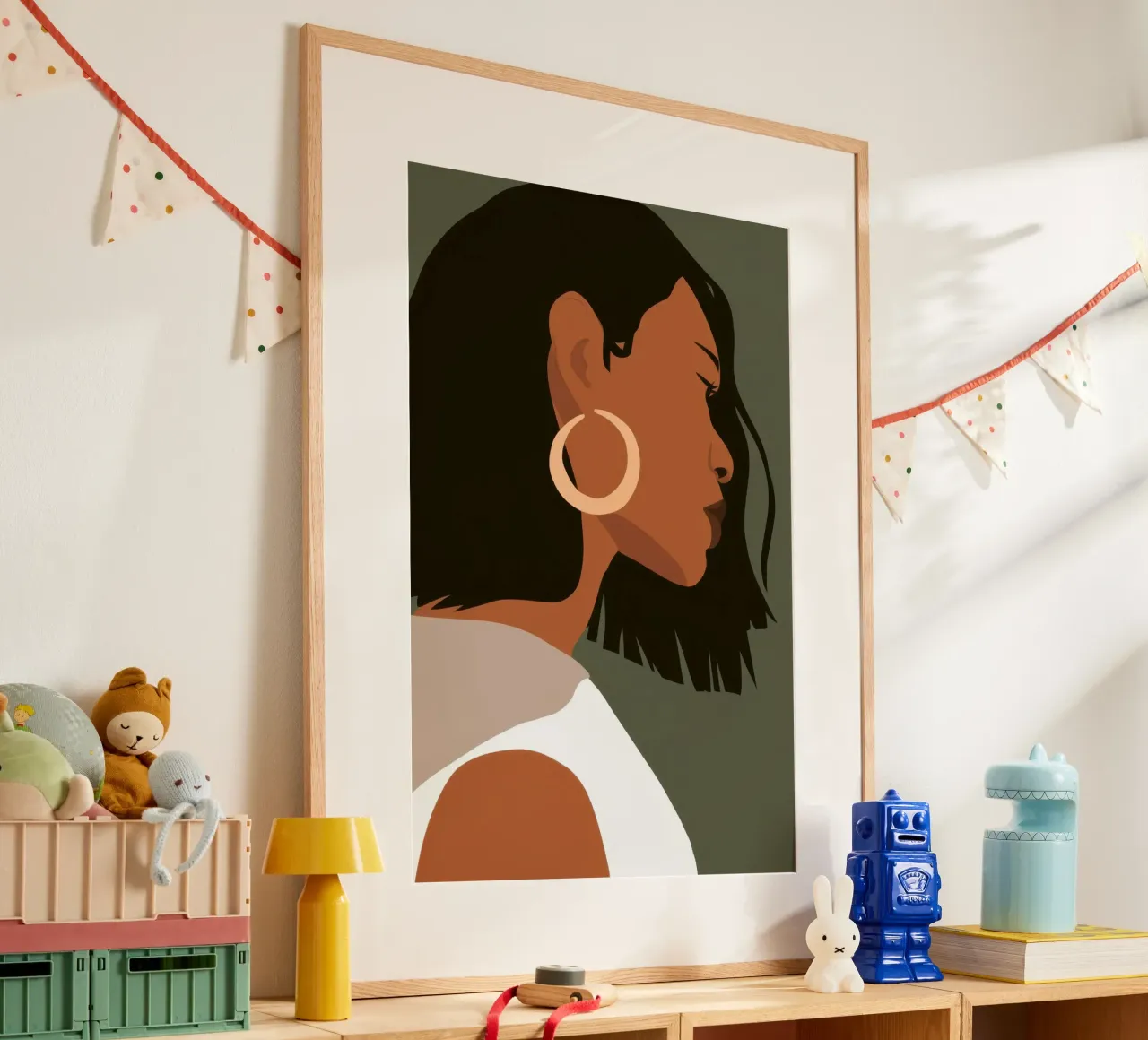 Sguardo d'oro dell'oliva poster con telaio in plastica da Dream Gesso