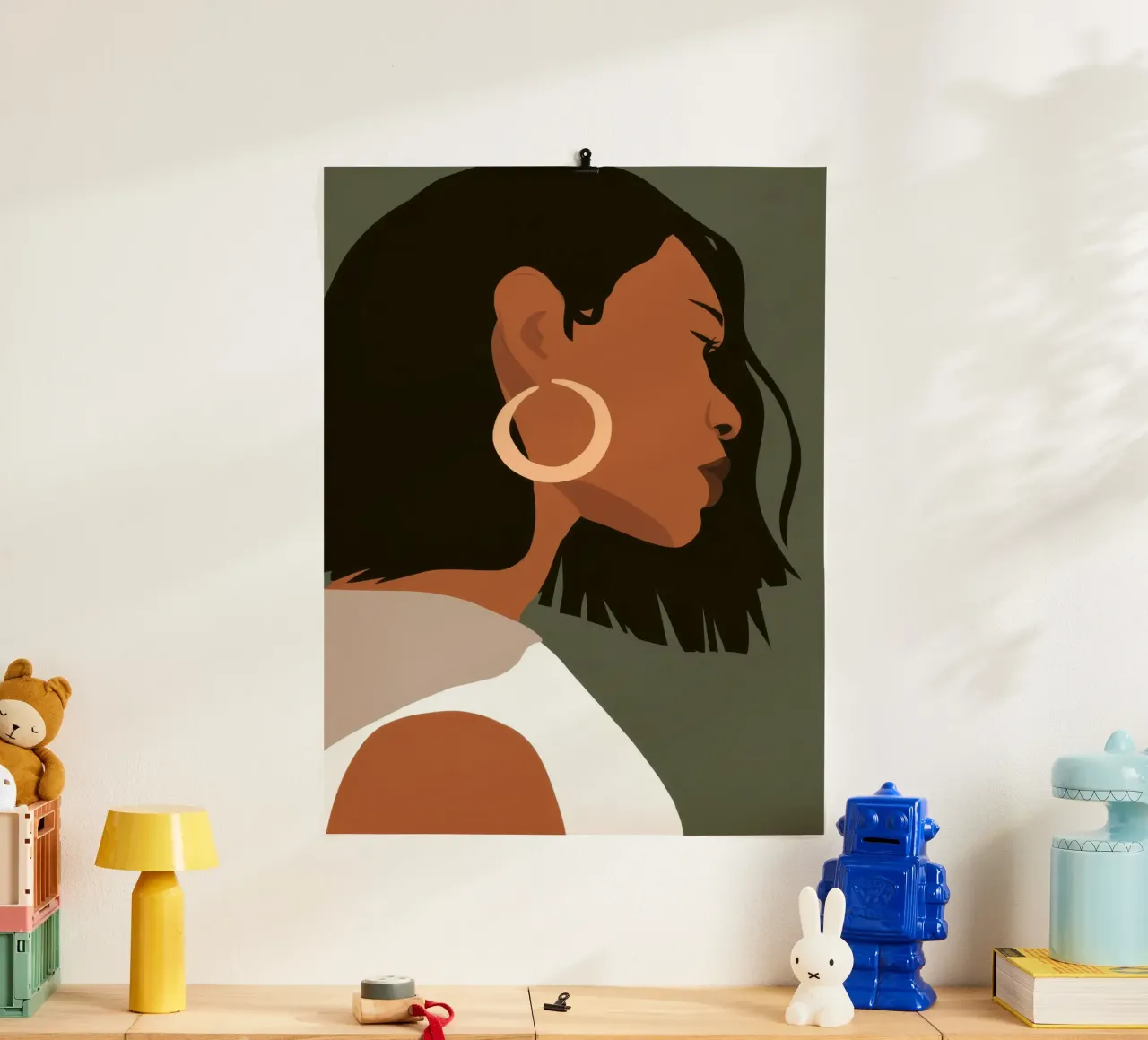 Sguardo d'oro dell'oliva poster con telaio in plastica da Dream Gesso