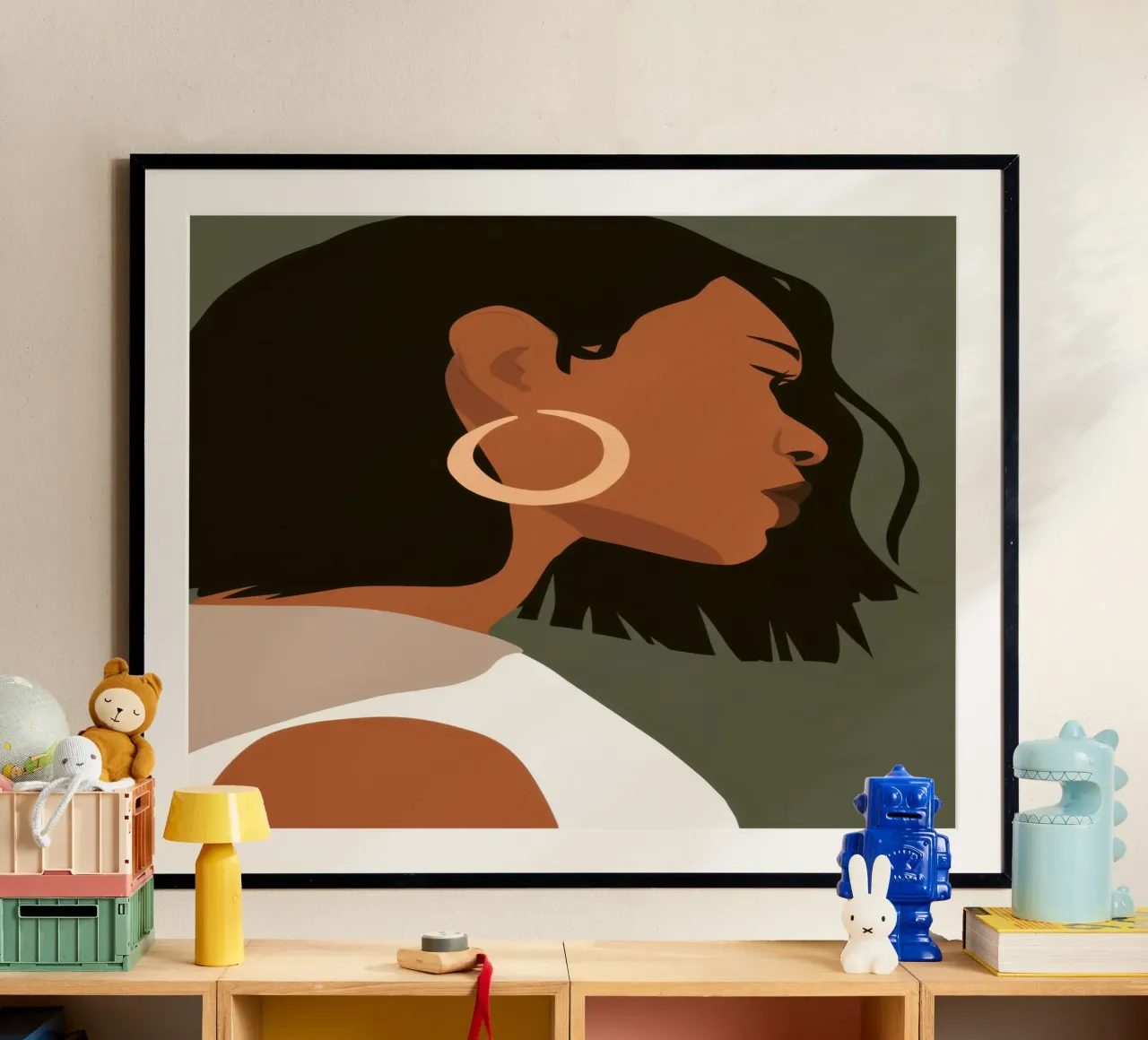 Sguardo d'oro dell'oliva poster con telaio in plastica da Dream Gesso