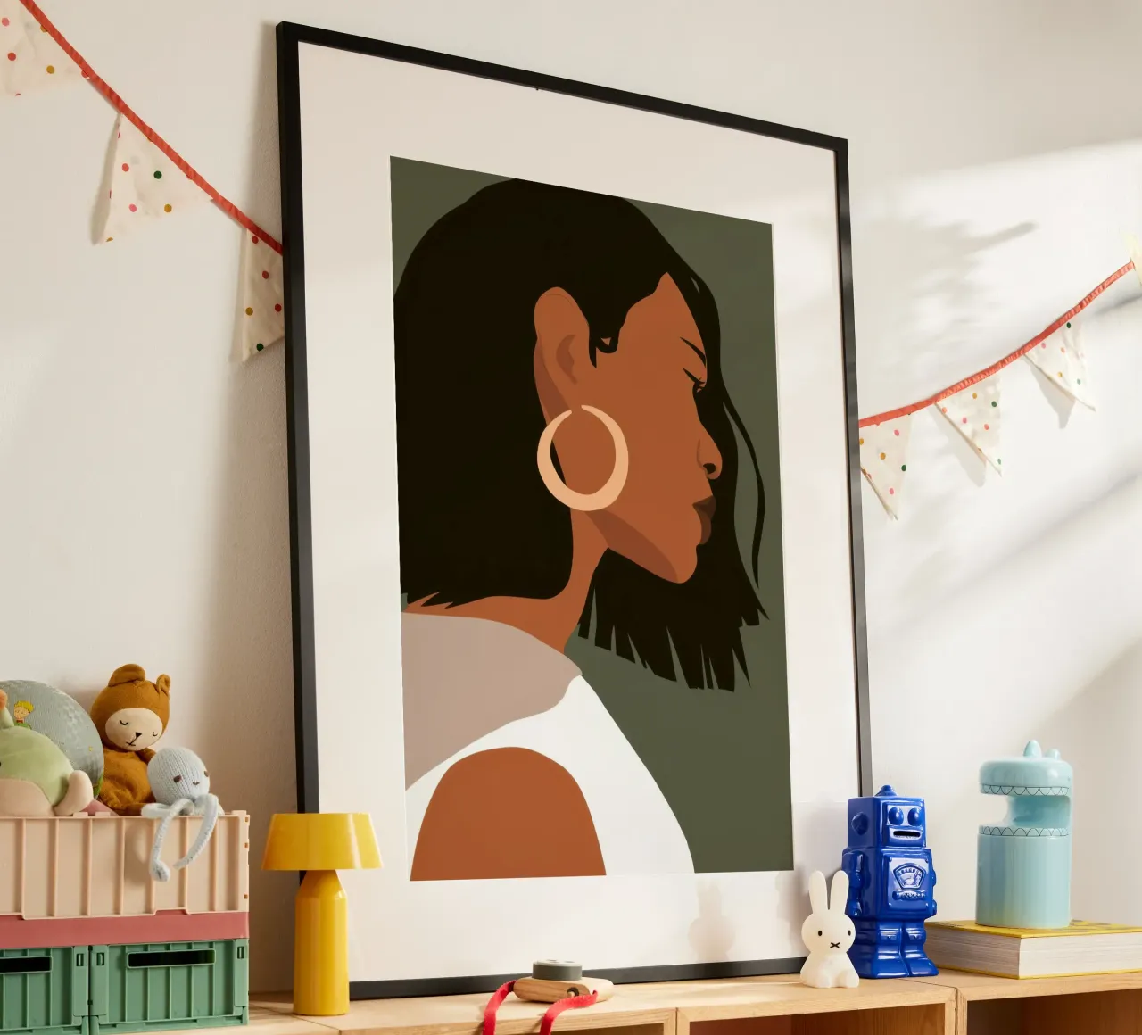 Sguardo d'oro dell'oliva poster con telaio in plastica da Dream Gesso