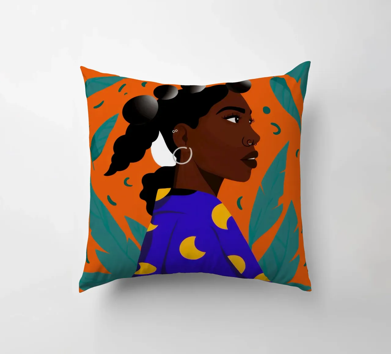 Saffron Serene Gaze cuscino da Prism Ritual