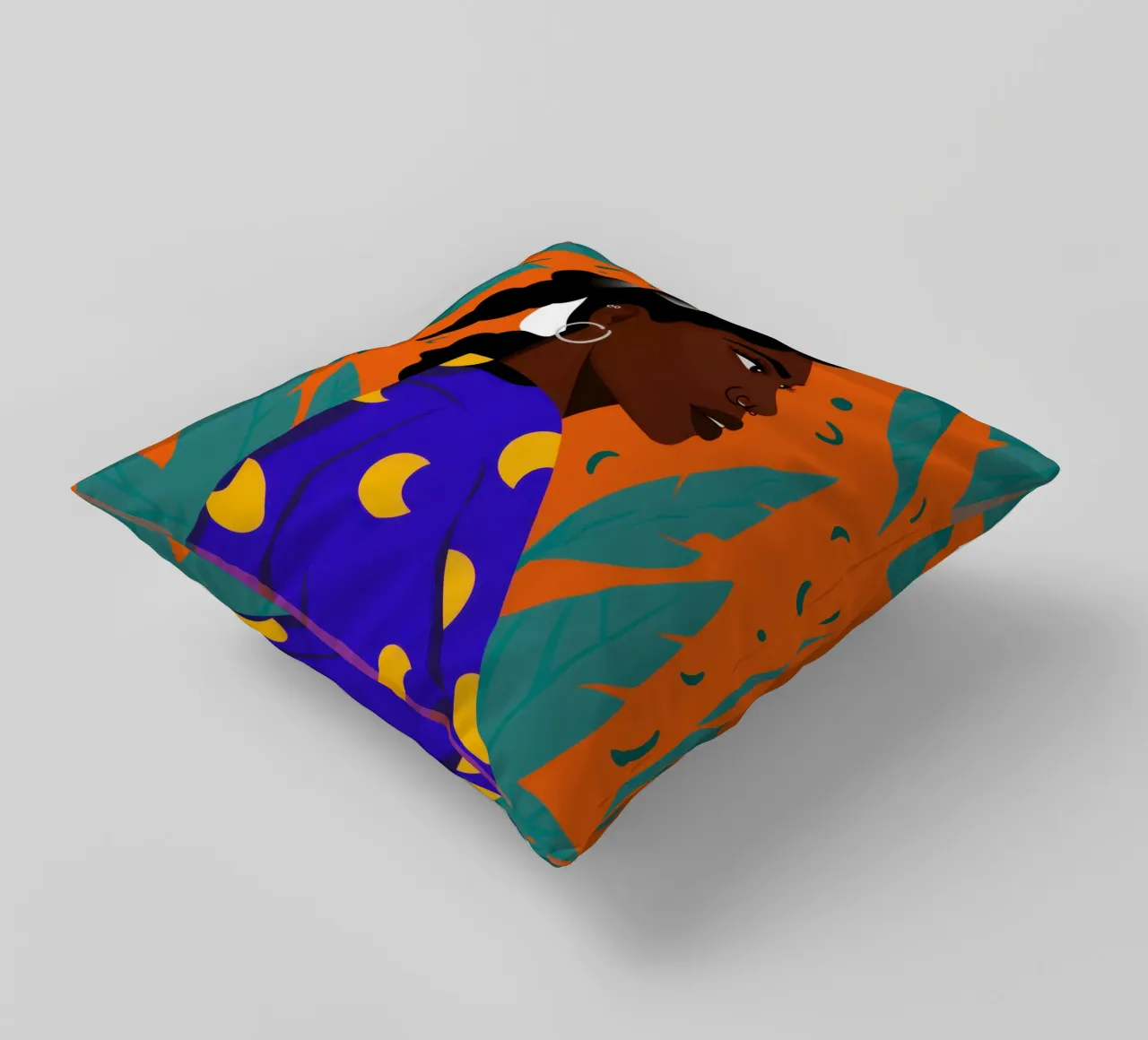 Saffron Serene Gaze cuscino da Prism Ritual