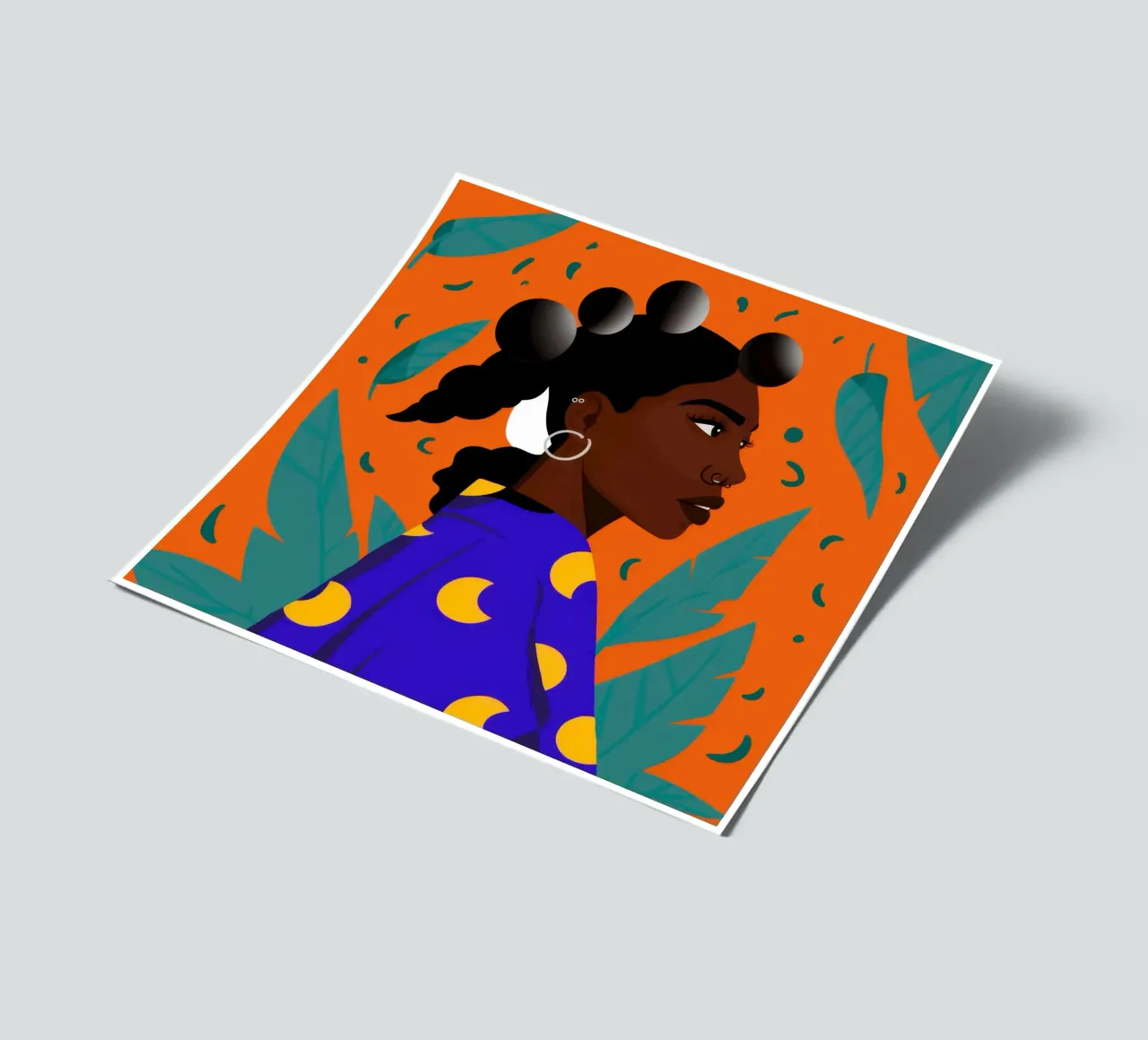 Saffron Serene Gaze sticker sheet by Prism Ritual