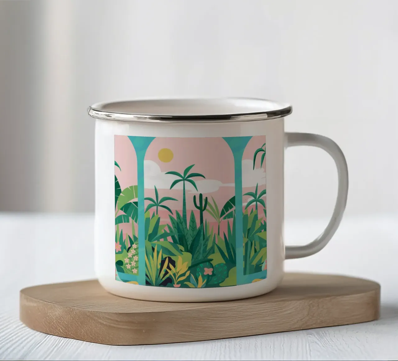Oasi attraverso l'arco tazza in smalto da Ink Pulse