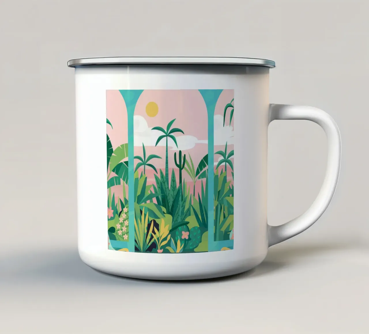 Oasi attraverso l'arco tazza in smalto da Ink Pulse
