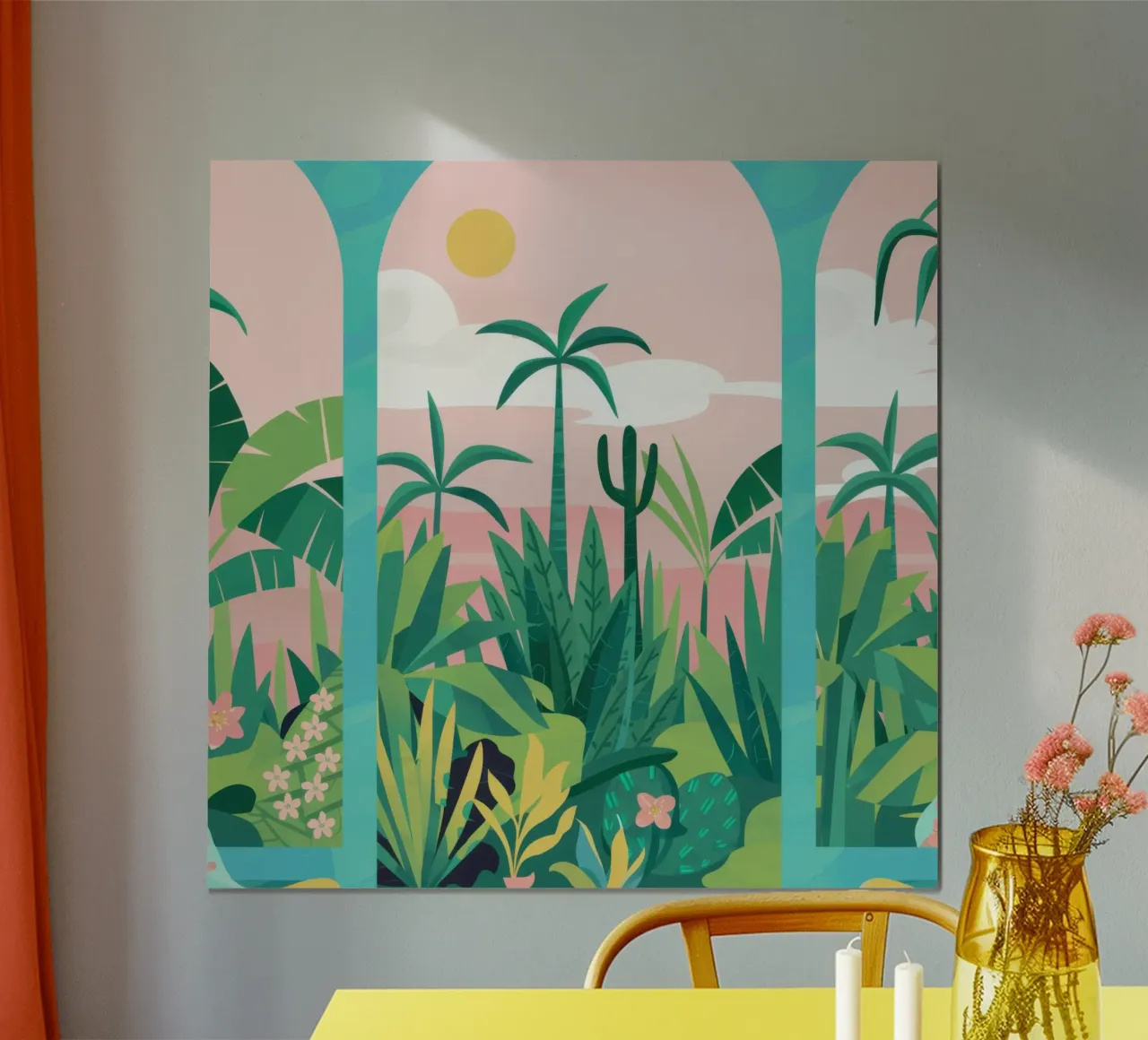 Oasi attraverso l'arco poster con telaio in plastica da Ink Pulse