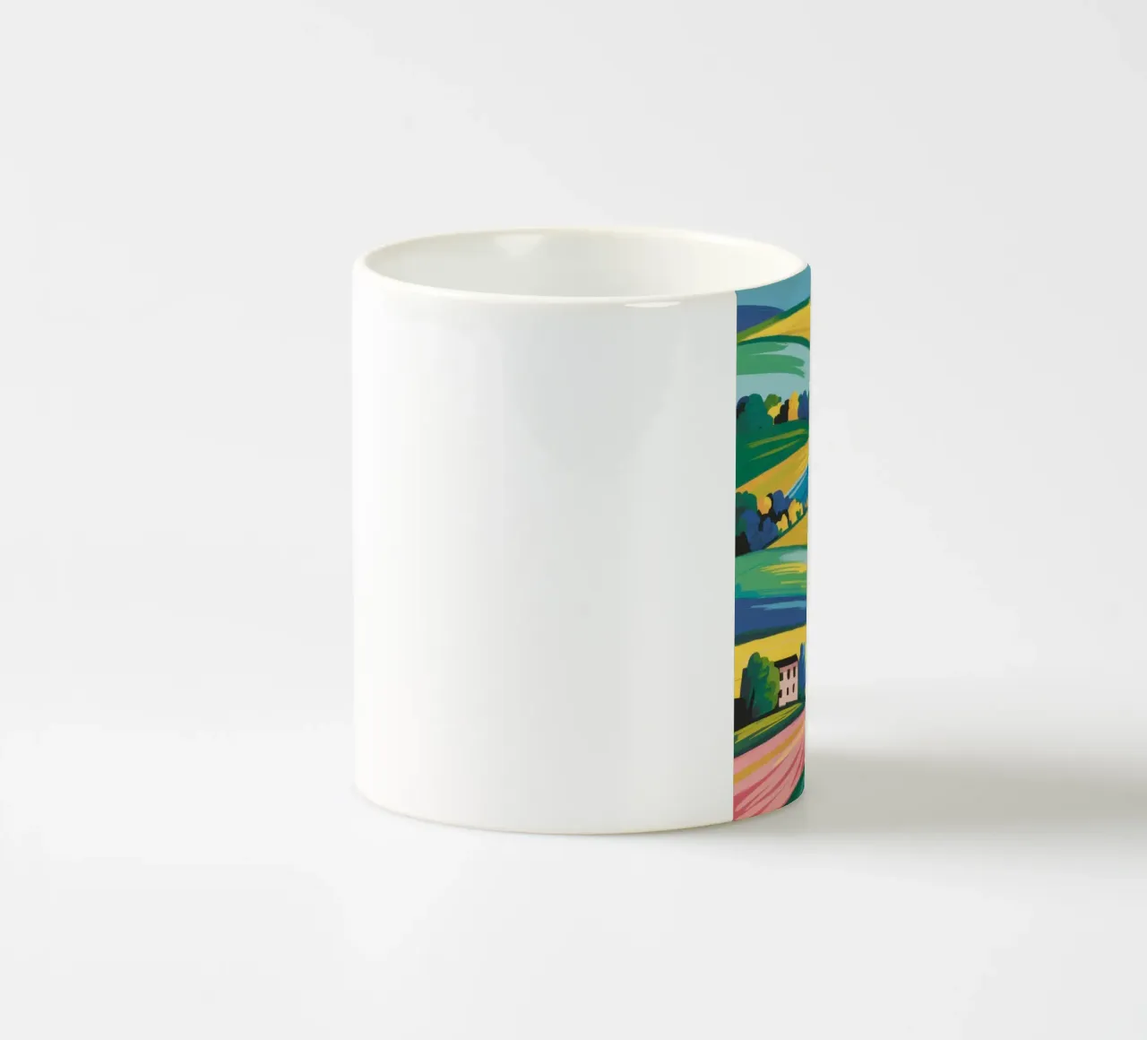 Campi toscani inondati di sole tazza in ceramica da Prism Ritual